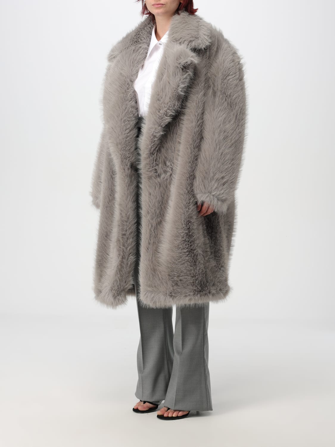 SPORTMAX：コート レディース - グレー | GIGLIO.COMオンラインのSportmax ファーコート 2422906012600