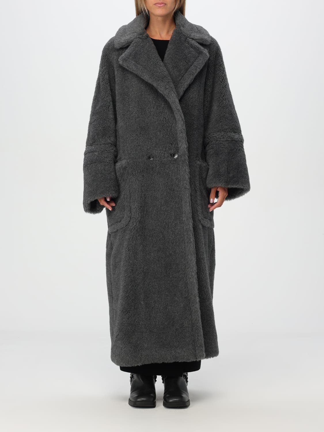 MAX MARA COAT: Coat woman Max Mara, Grey - Img 1