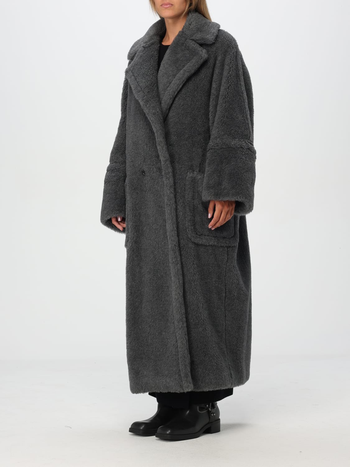 MAX MARA COAT: Coat woman Max Mara, Grey - Img 4