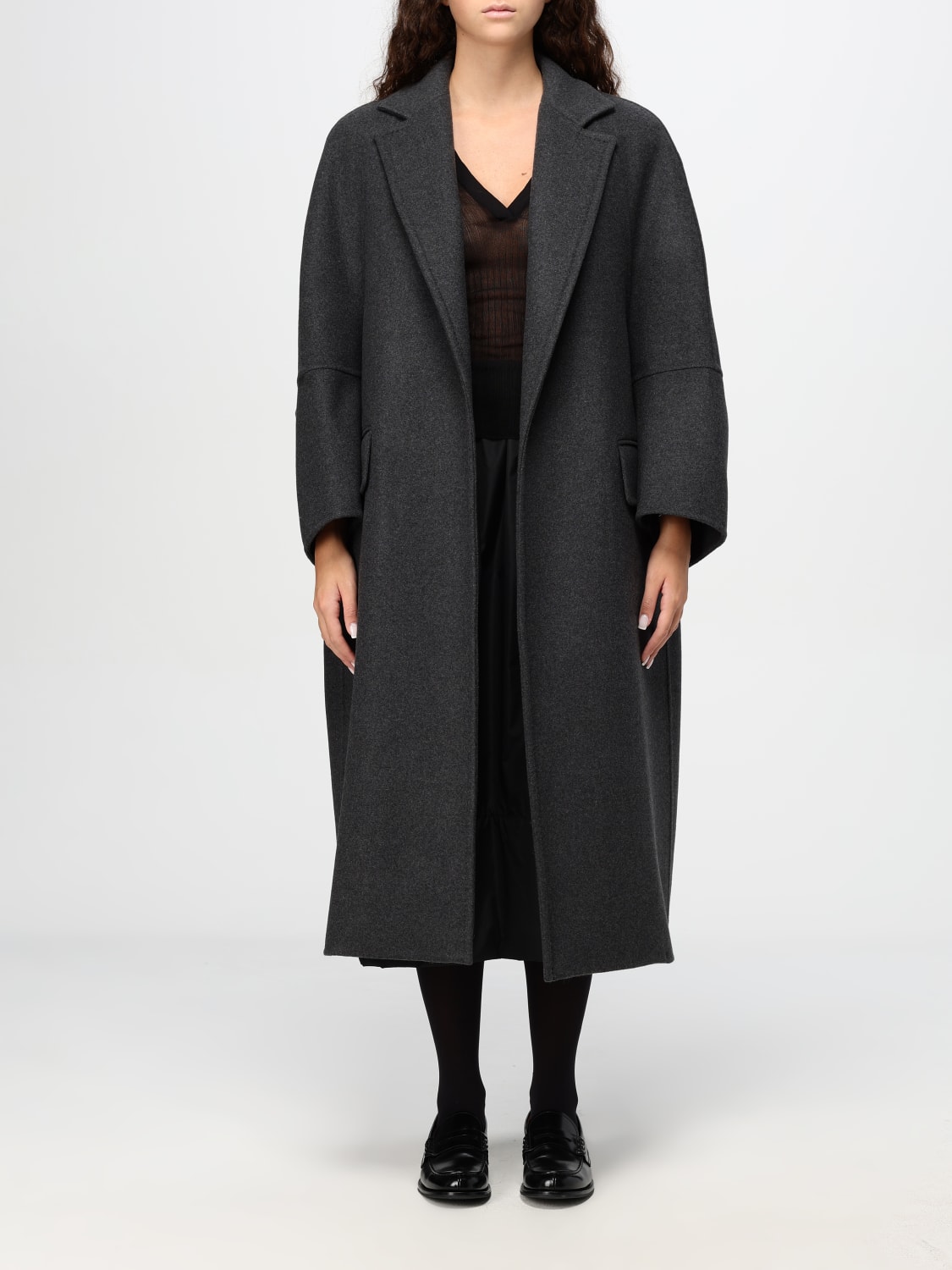 MAX MARA COAT: Coat woman Max Mara, Grey - Img 1