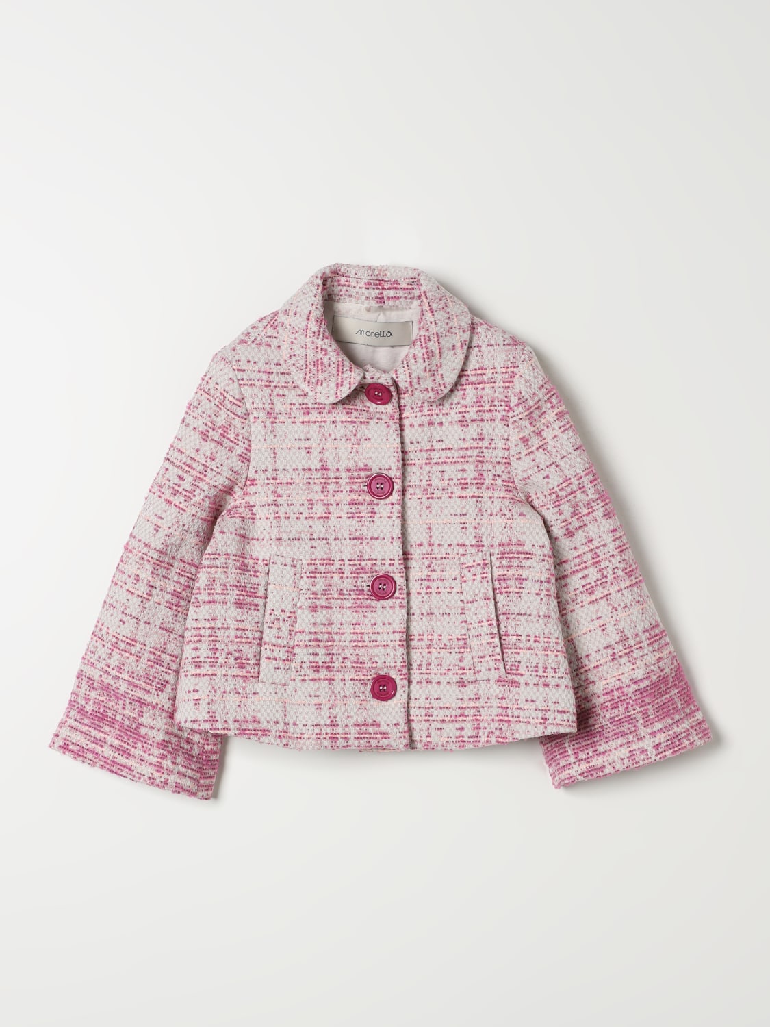 SIMONETTA GIACCA: Giubbotto Simonetta in tweed , Rosa - Img 1