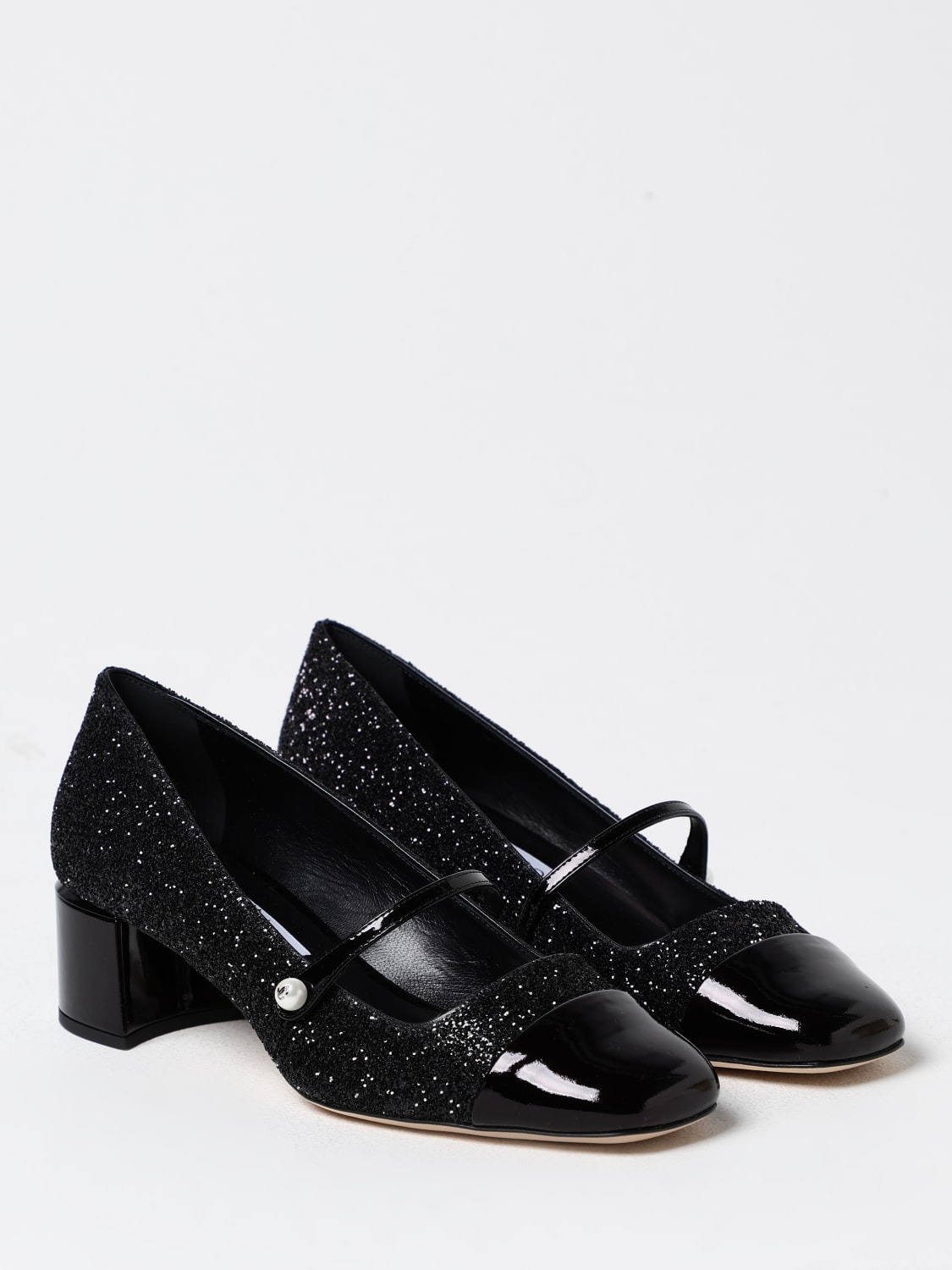 JIMMY CHOO SCARPE CON TACCO: Mary Jane Elisa Jimmy Choo glitter , Nero - Img 2