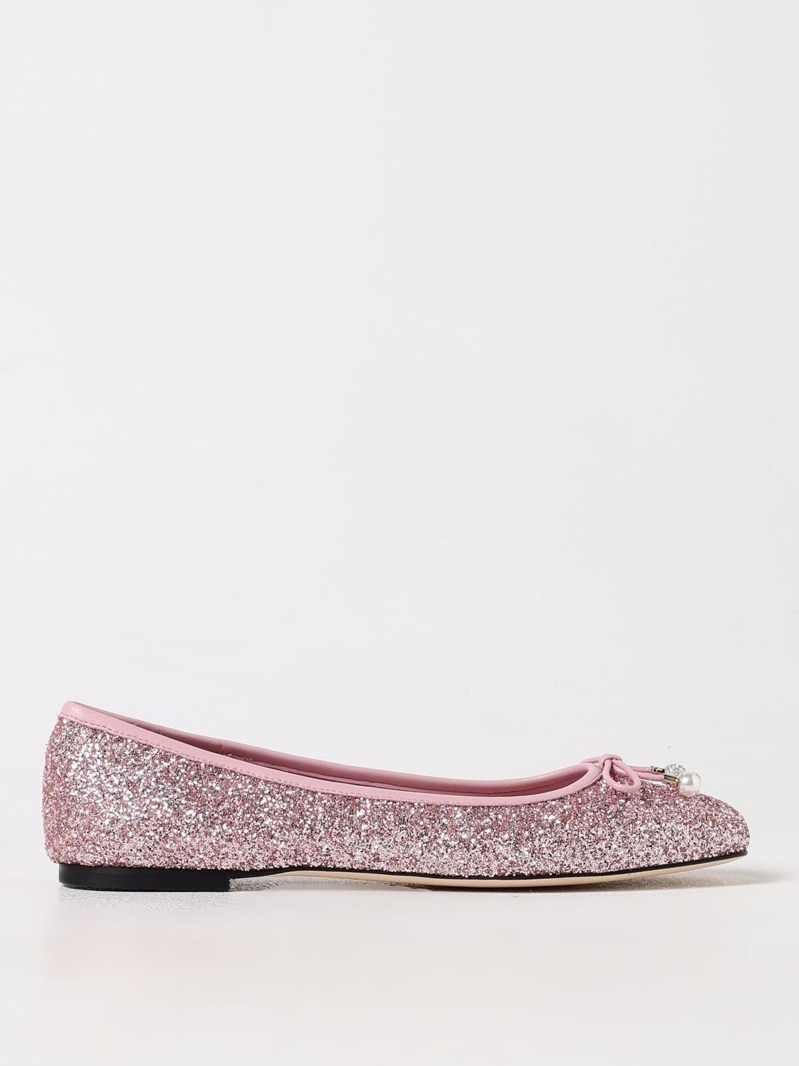 Giglio Ballerina Elme Jimmy Choo in pelle glitter con fiocco