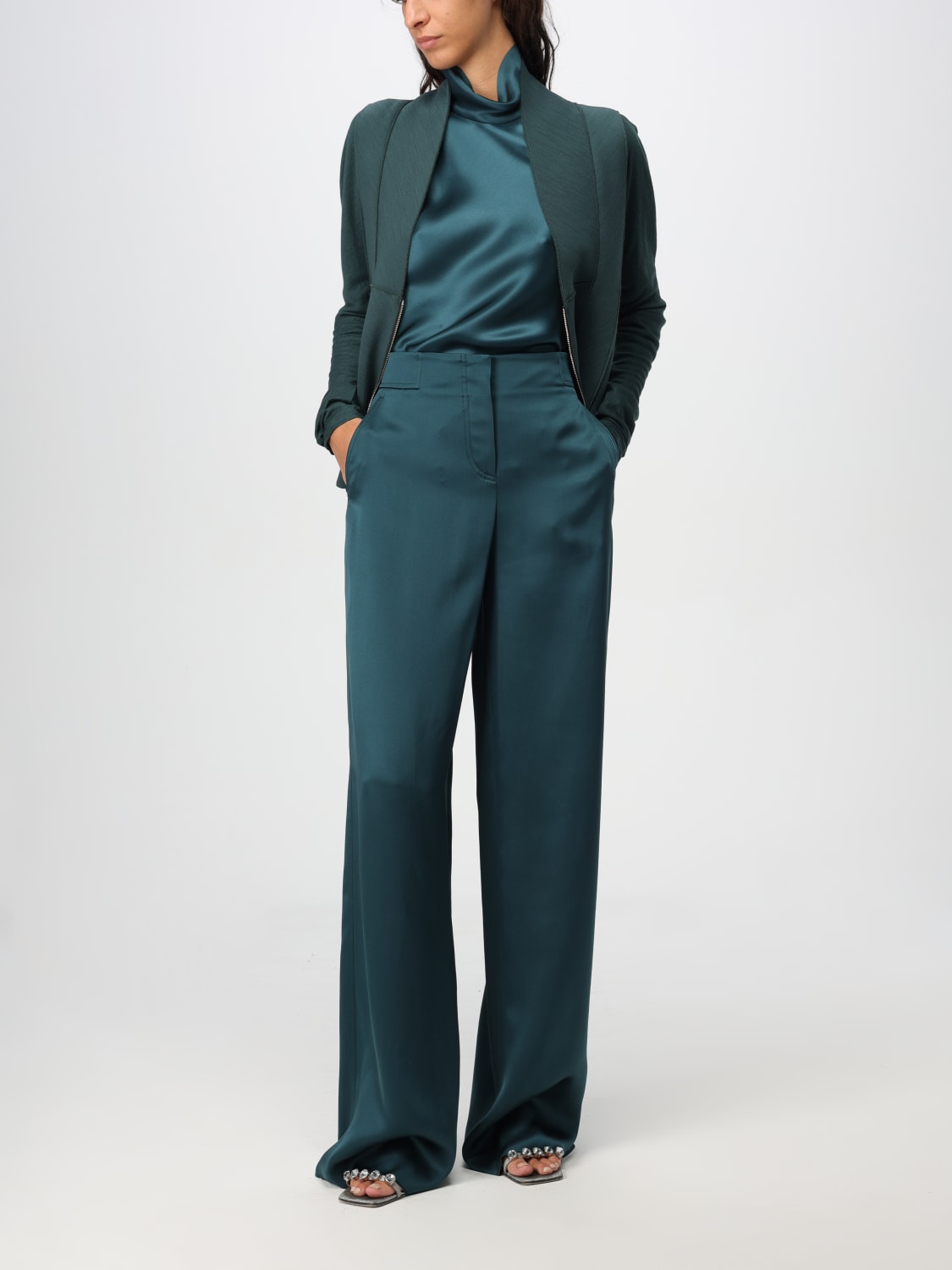 パンツ GIORGIO ARMANI Woman Pants Green GW000168TE10101 UB002 Giorgio Armani Outlet: Pants woman - Green | Giorgio Armani