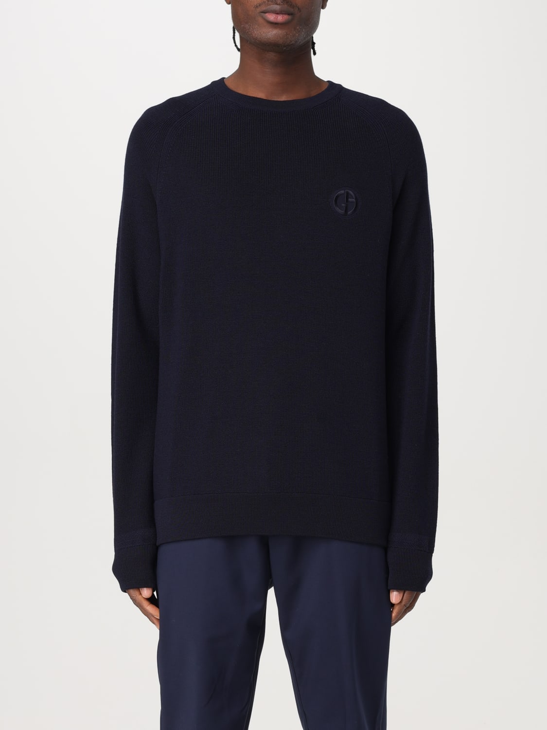 GIORGIO ARMANI Pullover in lana vergine Blue Maglia Giorgio Armani GM000278AF12315 online su GIGLIO.COM