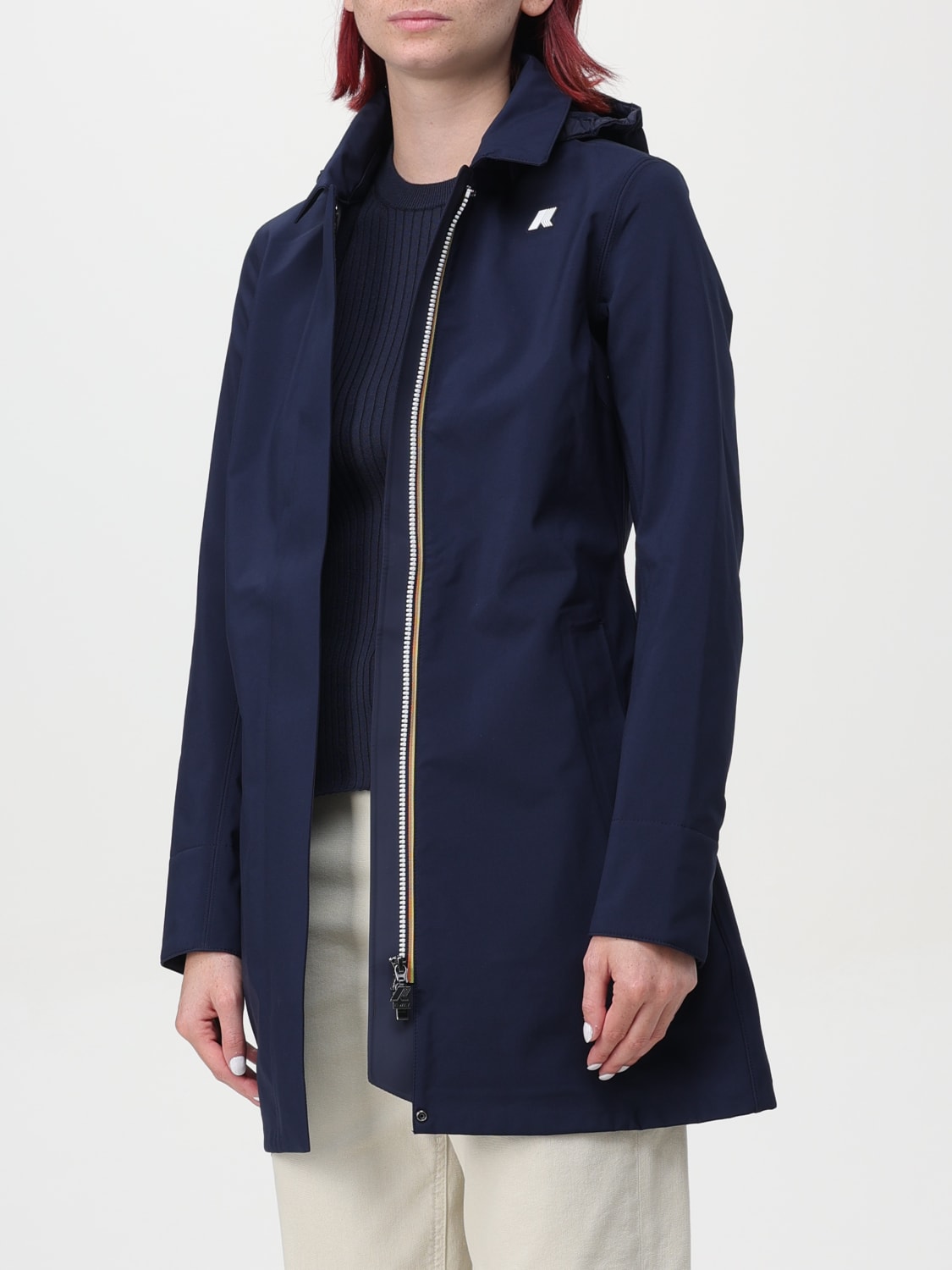 K-WAY JACKET: Coat woman K-way, Blue - Img 3