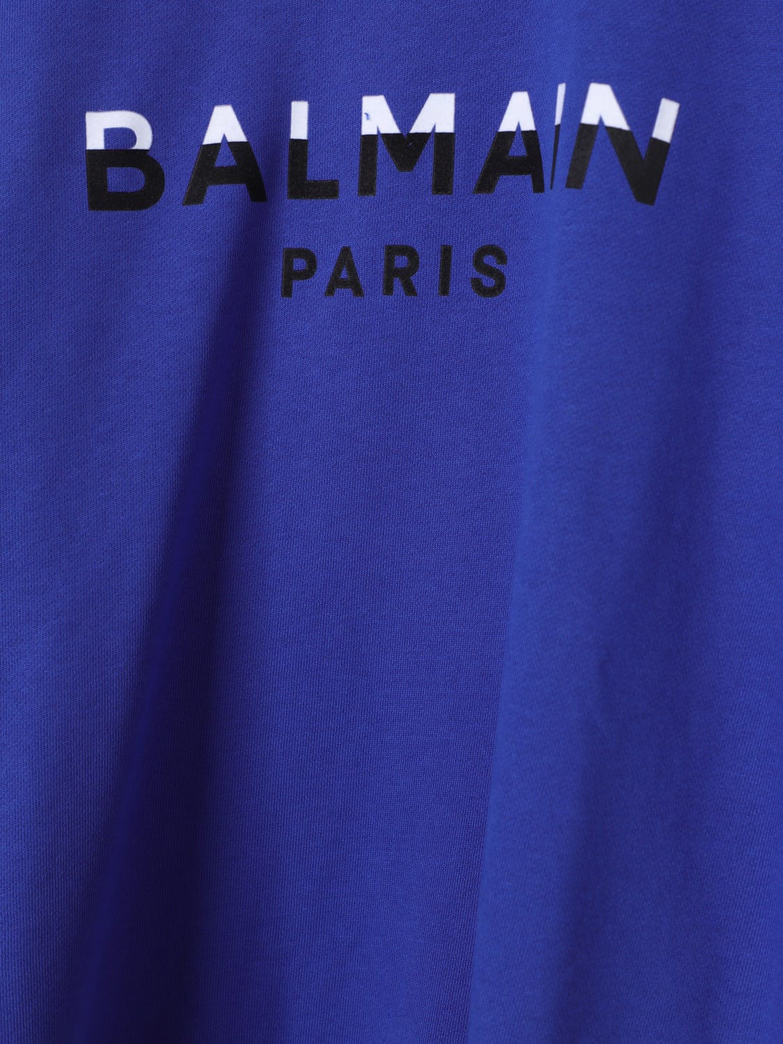 BALMAIN MAGLIA: Felpa a girocollo con logo Balmain Kids, Blue - Img 3