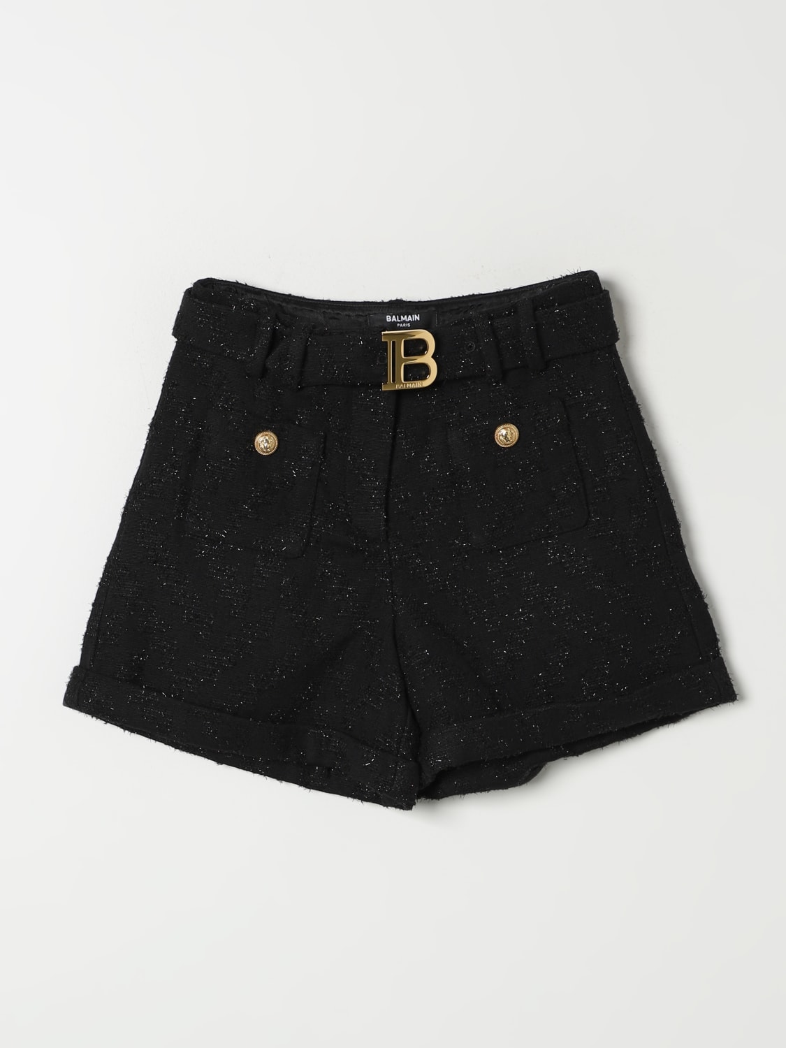 BALMAIN SHORT: Short kids Balmain Kids, Black - Img 1