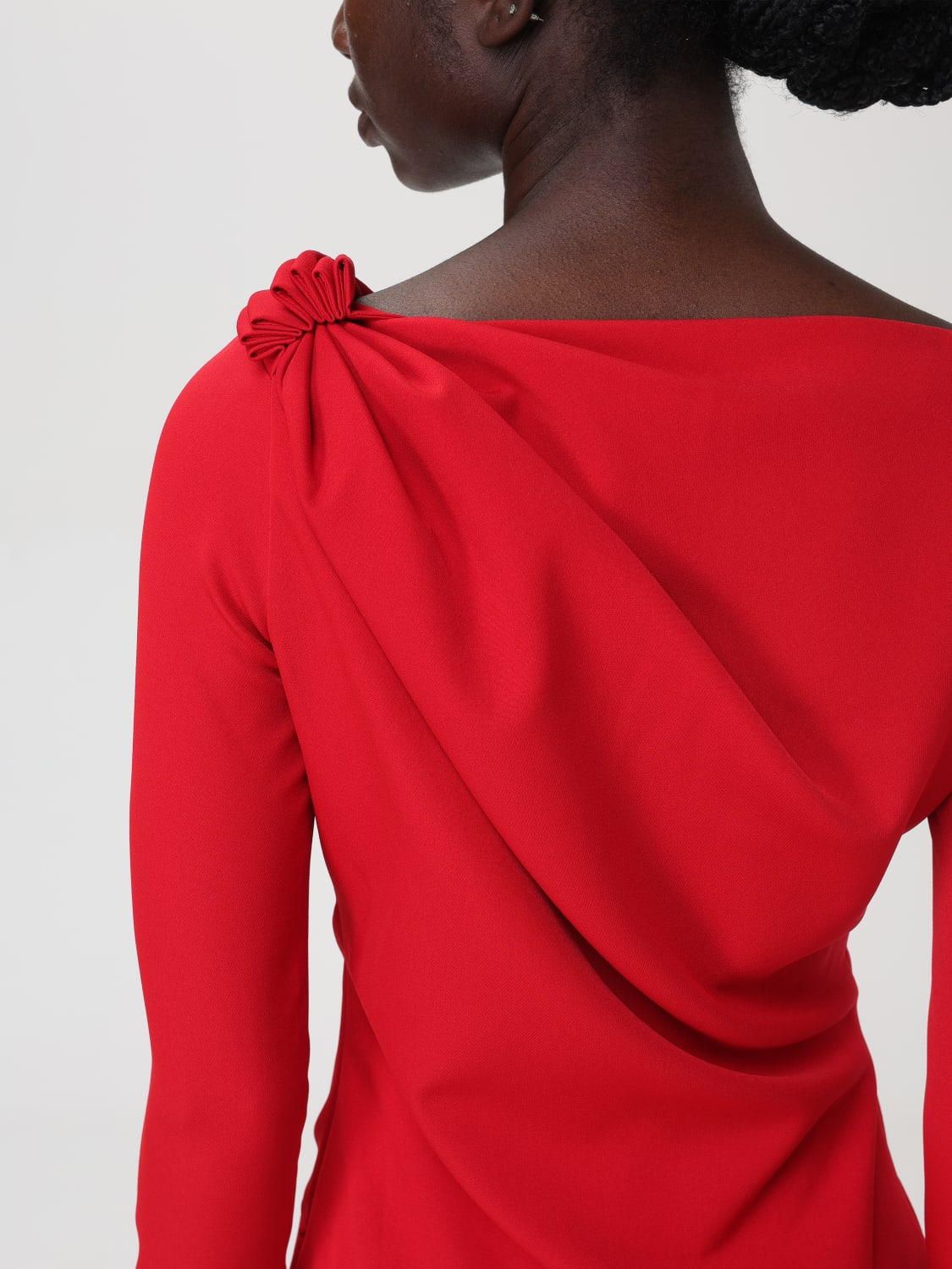 JW ANDERSON ABITO: Abito a v drappeggiato Jw Anderson, Rosso - Img 5