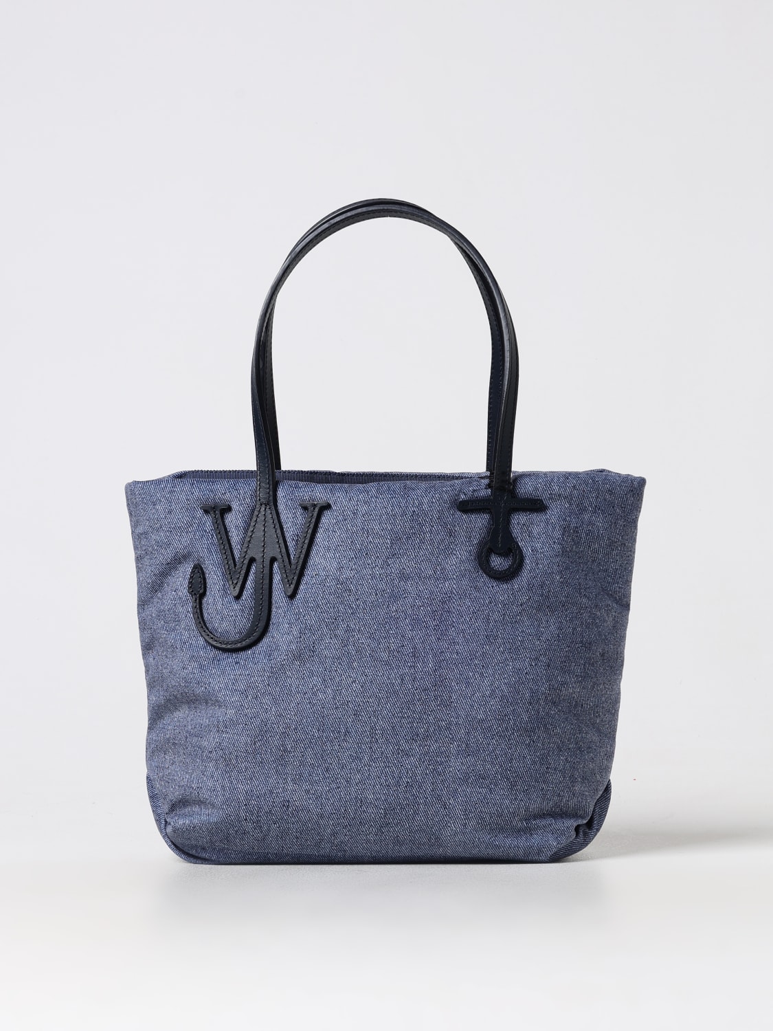 JW ANDERSON BORSA A SPALLA: Borsa Anchor JW Anderson in denim , Blue - Img 1