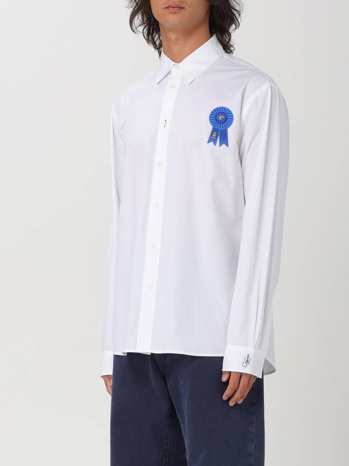 JW ANDERSON CAMICIA: Camicia JW Anderson in cotone con ricamo, Bianco - Img 4