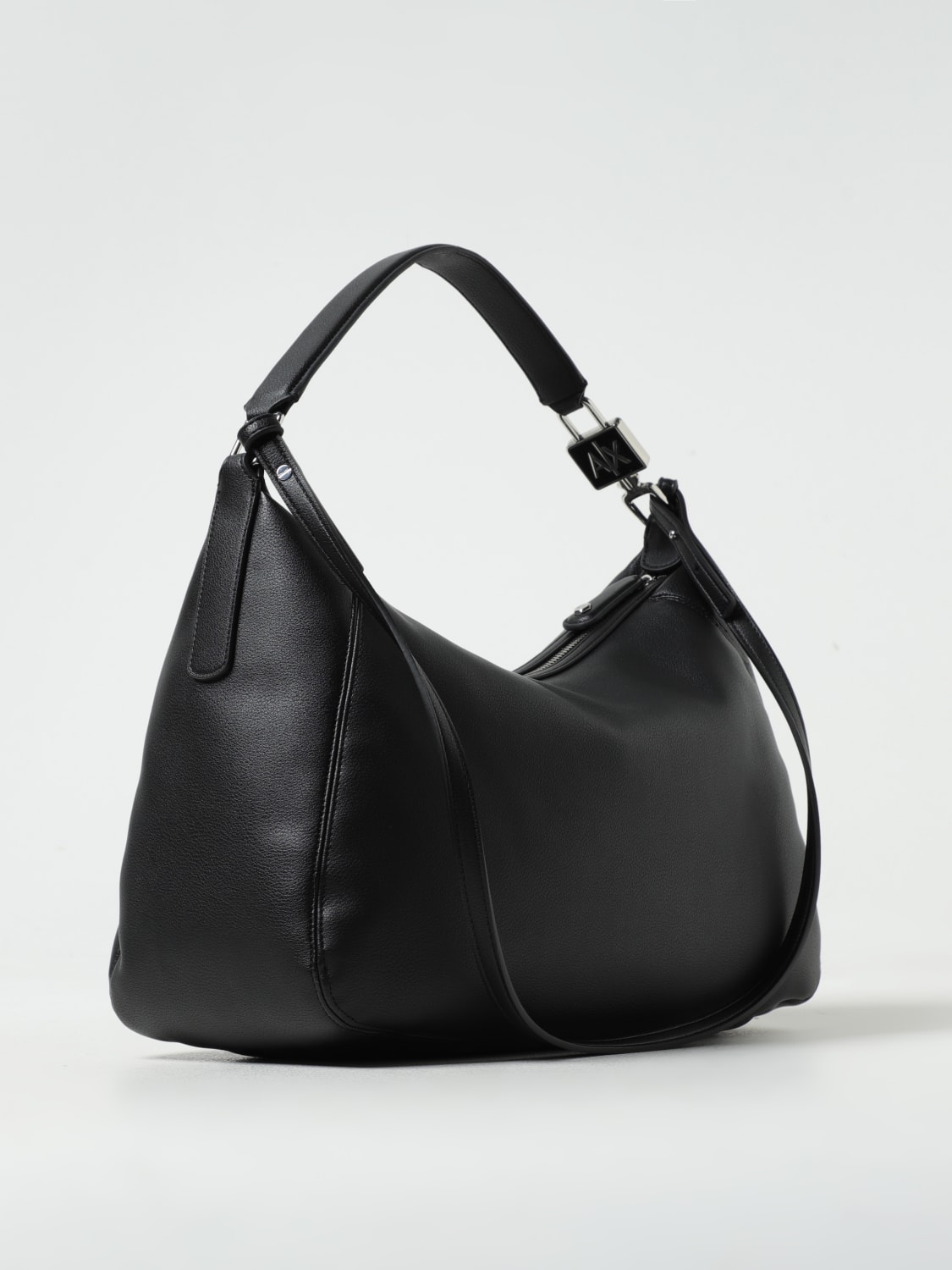 ARMANI EXCHANGE BORSA A SPALLA: Borsa hobo Emporio Armani in pelle sintetica , Nero - Img 2