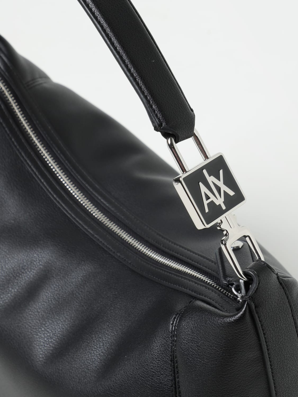 ARMANI EXCHANGE BORSA A SPALLA: Borsa hobo Emporio Armani in pelle sintetica , Nero - Img 3