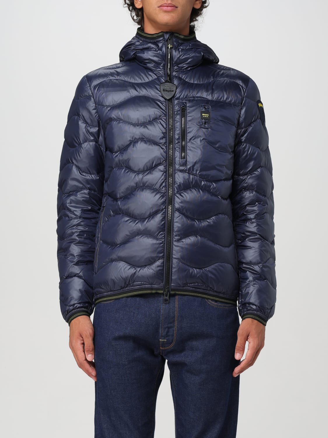 BLAUER GIACCA: Piumino con cappuccio Blauer, Blue - Img 1