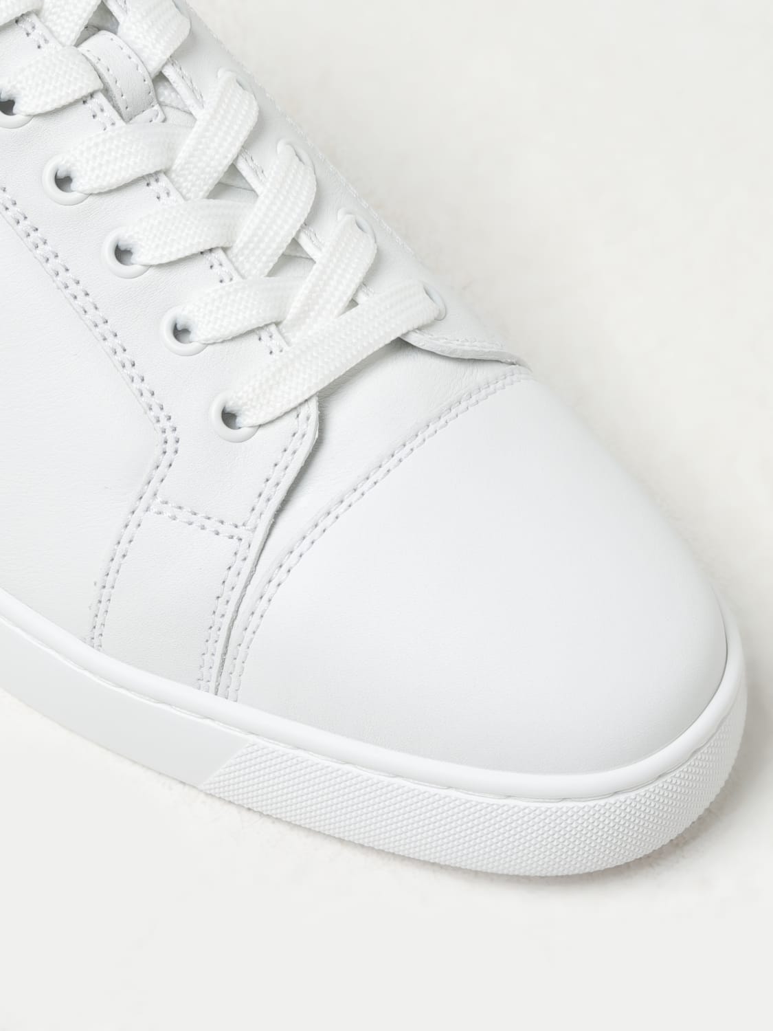 All white louboutin trainers on sale