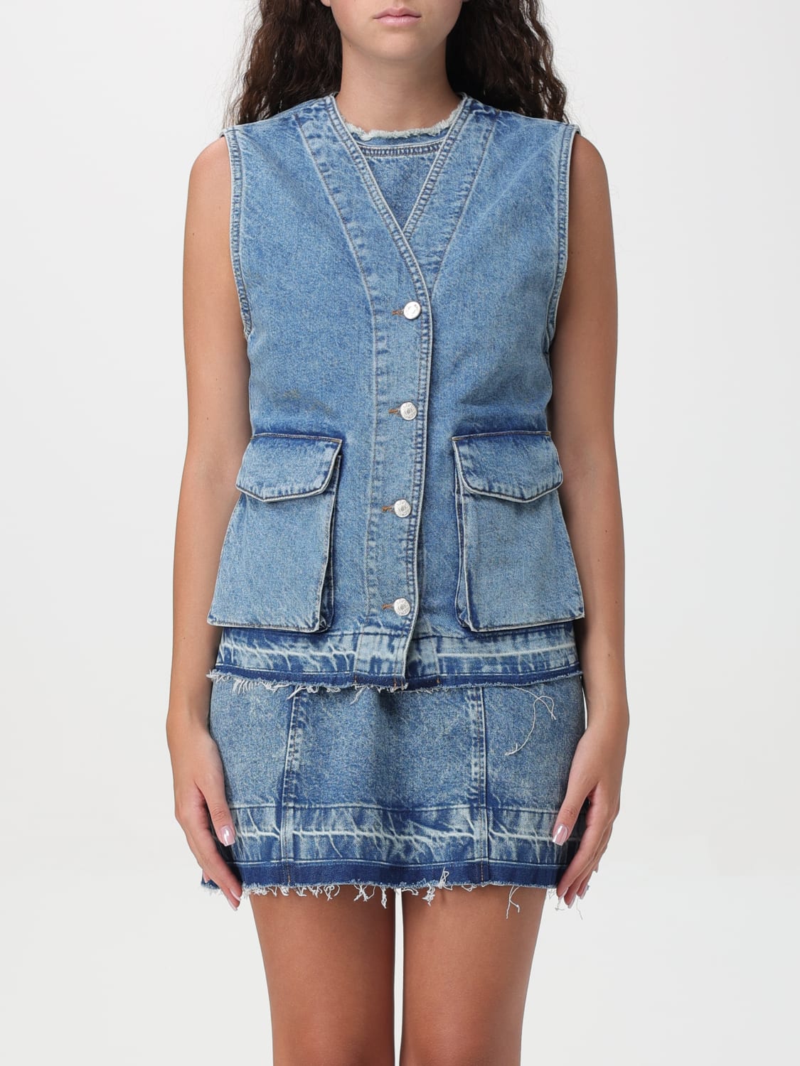 MOSCHINO JEANS WAISTCOAT: Moschino Jeans women's vest, Denim - Img 1