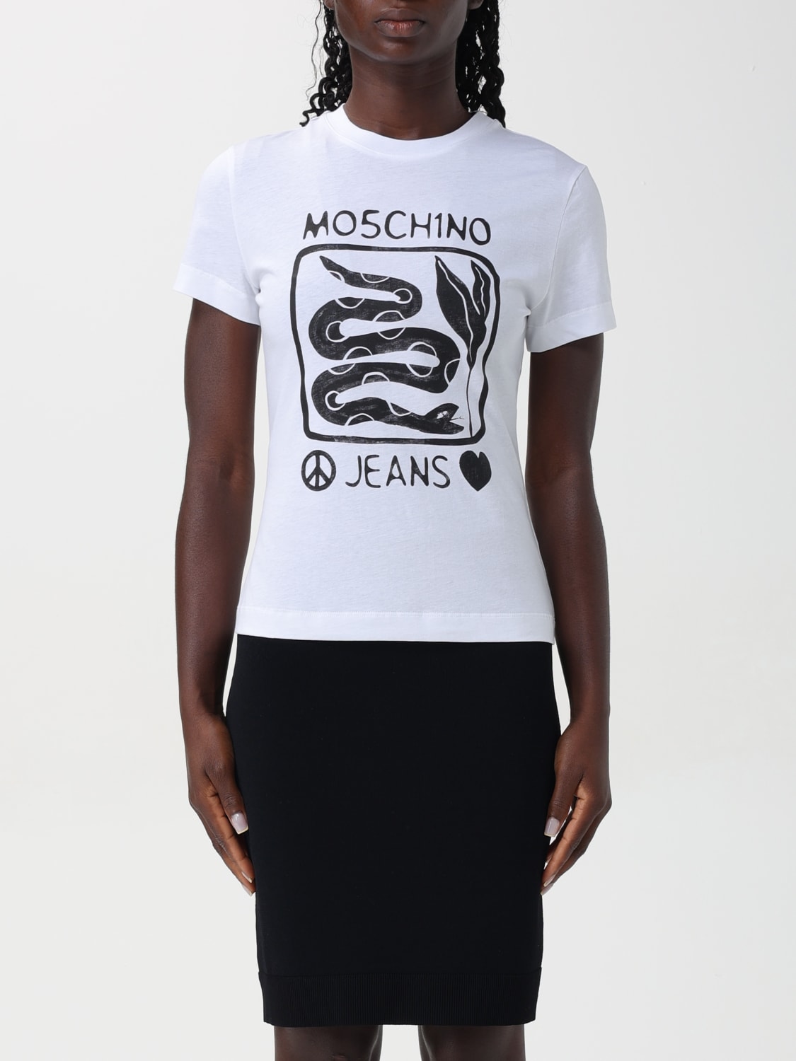 MOSCHINO JEANS T-SHIRT: T-shirt woman Moschino Jeans, White - Img 1