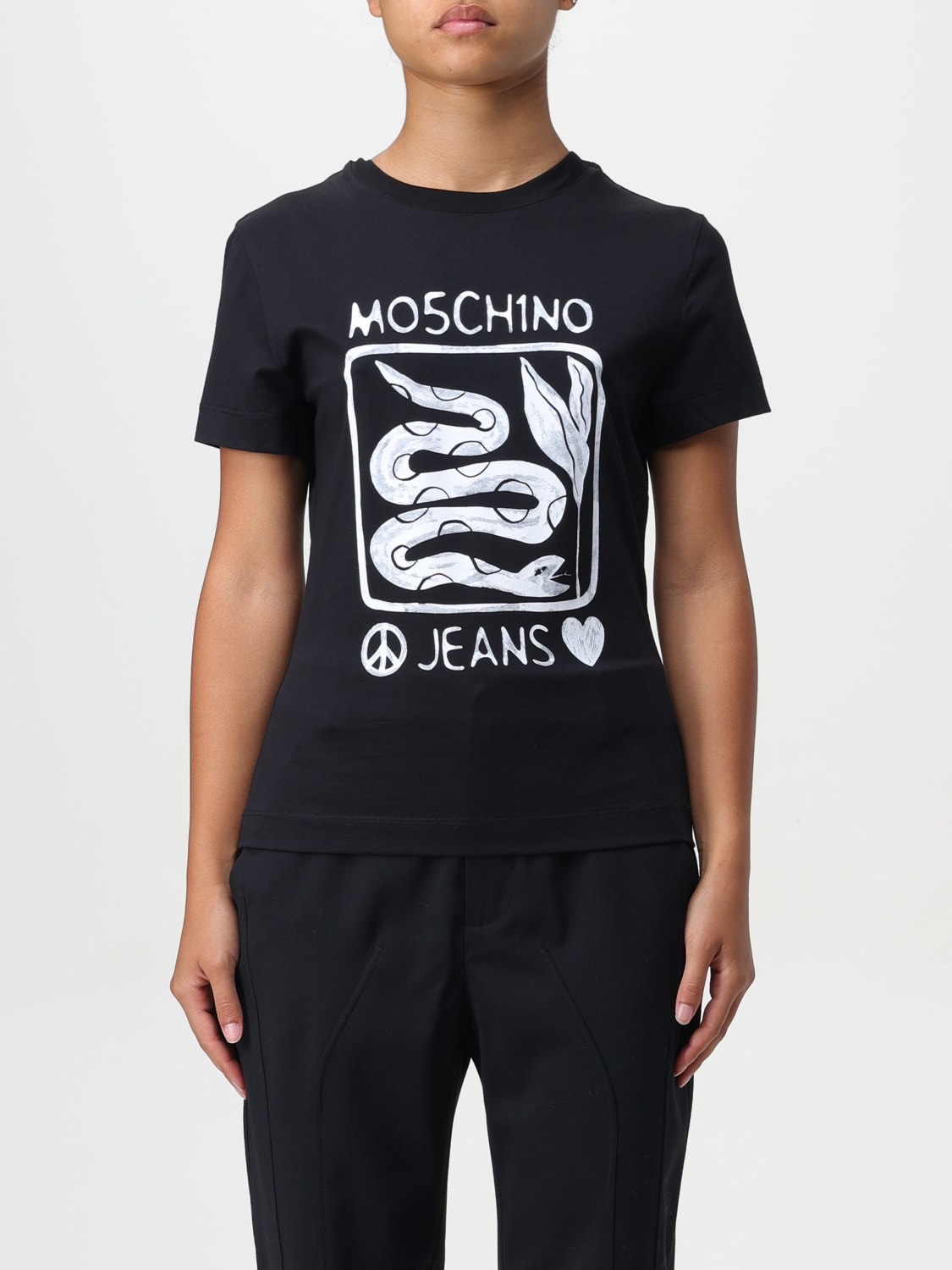 MOSCHINO JEANS T-SHIRT: T-shirt woman Moschino Jeans, Black - Img 1