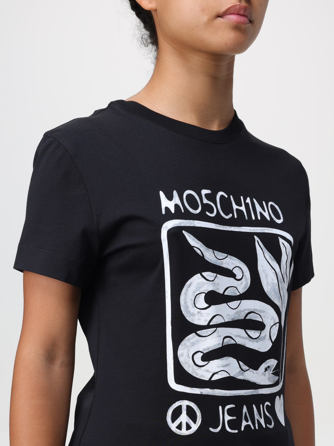 MOSCHINO JEANS T-SHIRT: T-shirt woman Moschino Jeans, Black - Img 3