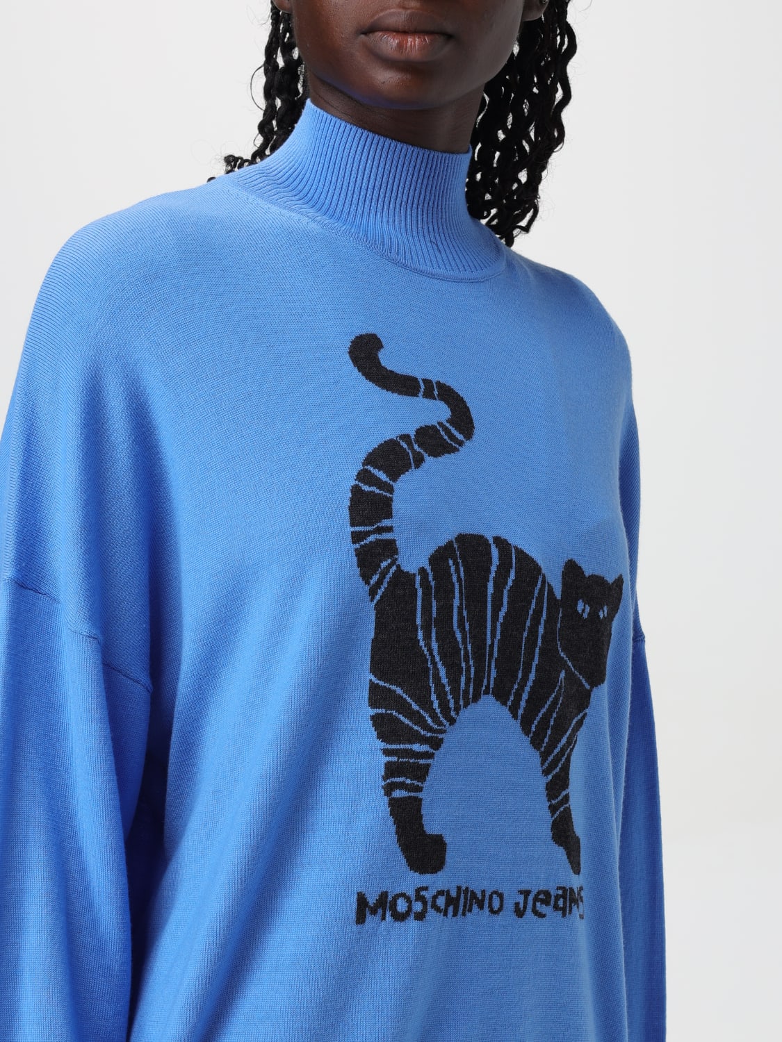 MOSCHINO JEANS SWEATER: Sweater woman Moschino Jeans, Gnawed Blue - Img 3