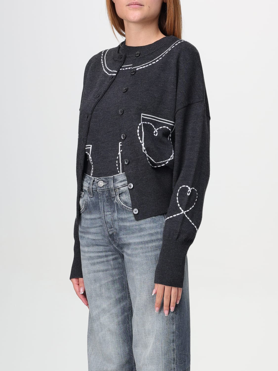 MOSCHINO JEANS CARDIGAN: Sweater woman Moschino Jeans, Grey - Img 3