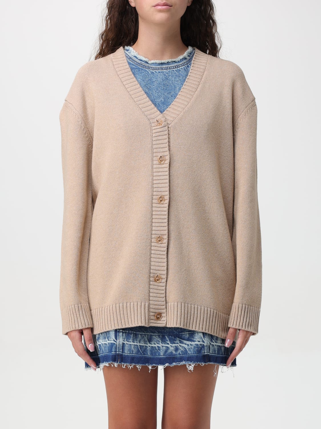 MOSCHINO JEANS CARDIGAN: Sweater woman Moschino Jeans, Beige - Img 1