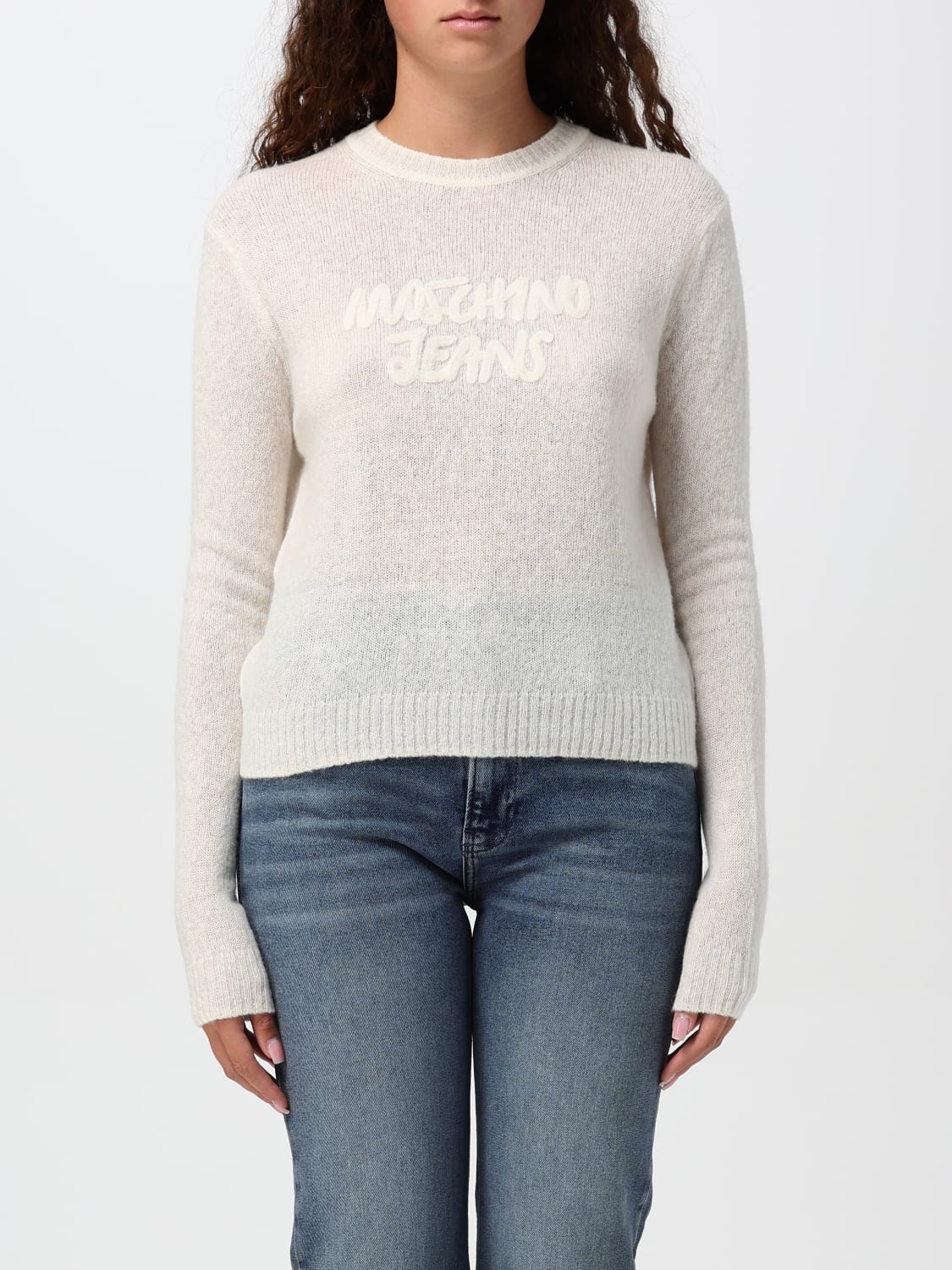 MOSCHINO JEANS SWEATER: Sweater woman Moschino Jeans, White - Img 1