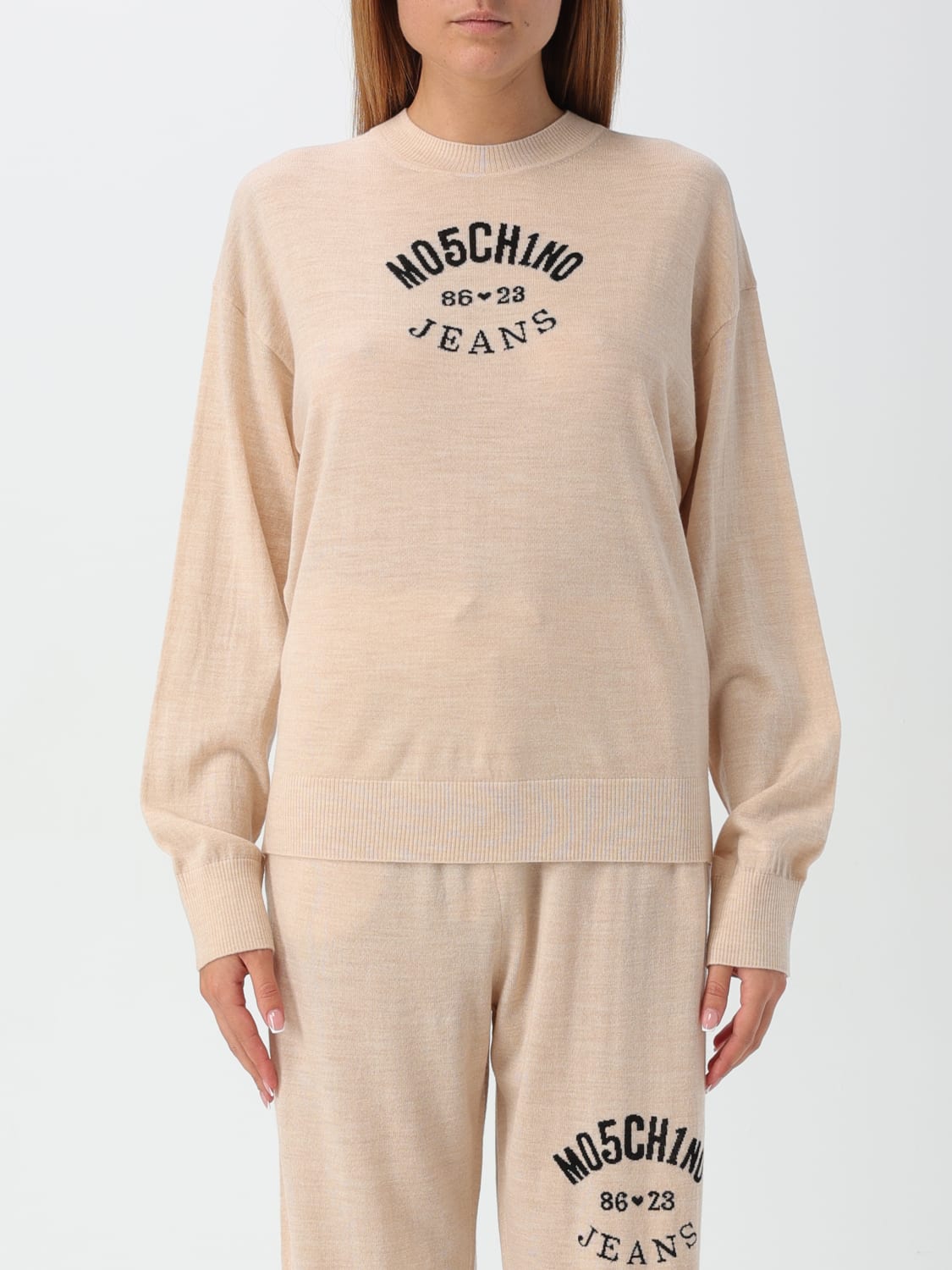 MOSCHINO JEANS SWEATER: Sweater woman Moschino Jeans, Beige - Img 1