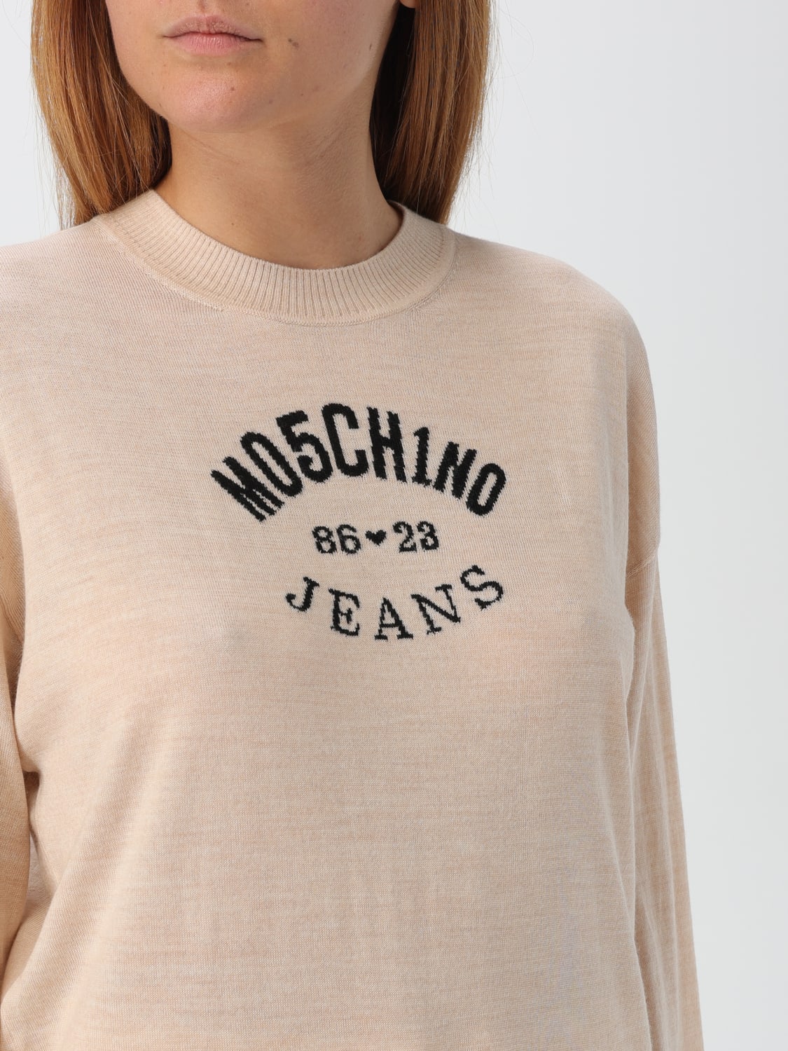 MOSCHINO JEANS SWEATER: Sweater woman Moschino Jeans, Beige - Img 3