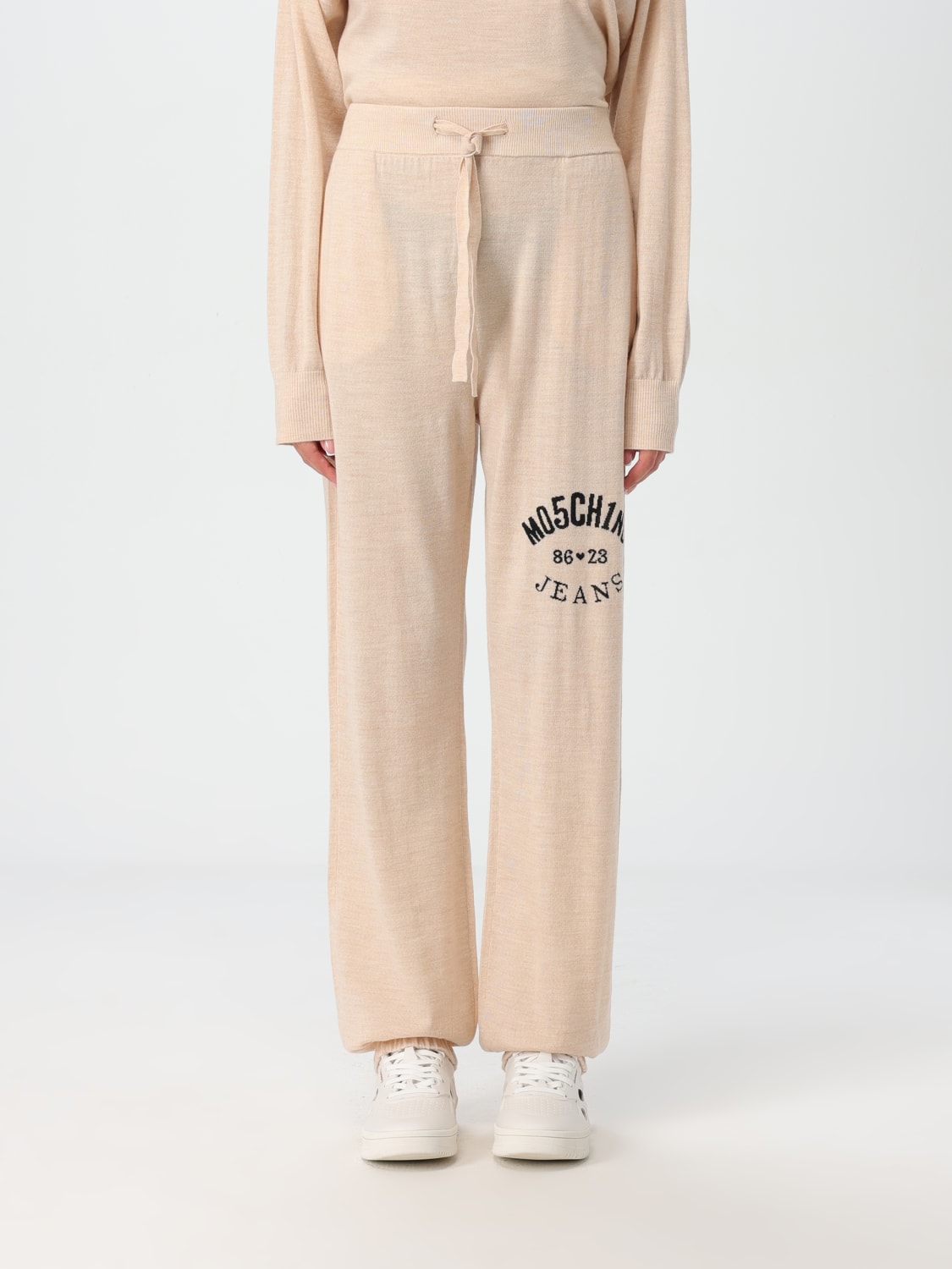 Giglio Joggers Moschino Jeans in lana vergine con logo