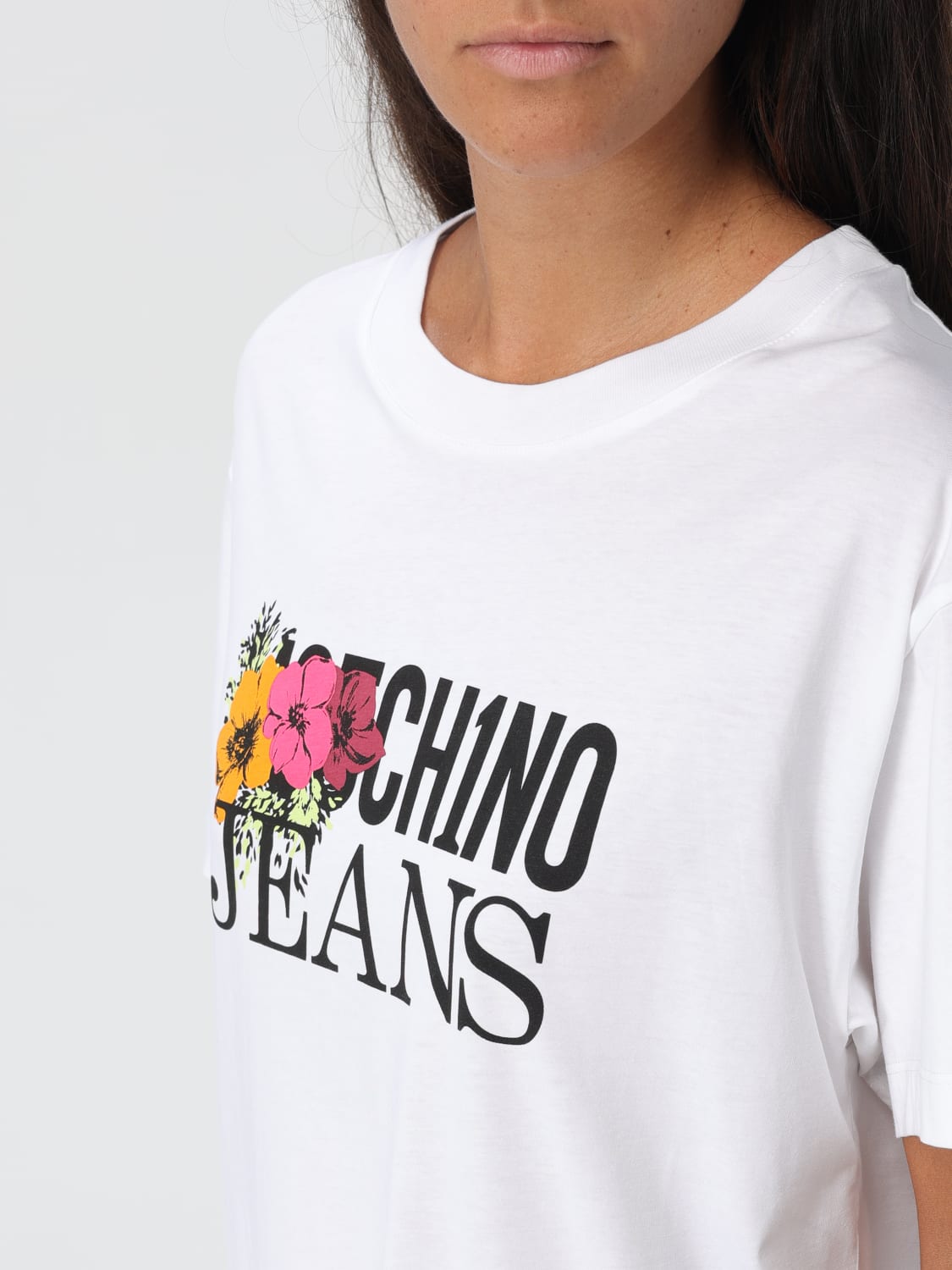 MOSCHINO JEANS T-SHIRT: T-shirt woman Moschino Jeans, White - Img 3