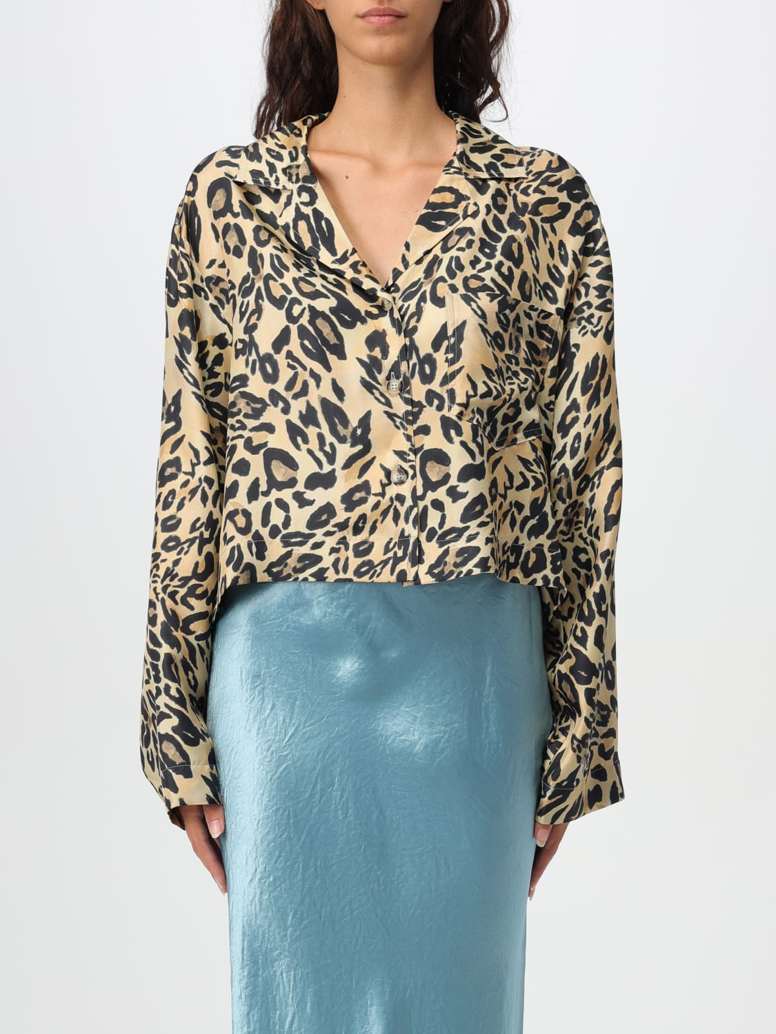 Giglio Blusa Nanushka in twill di seta animalier