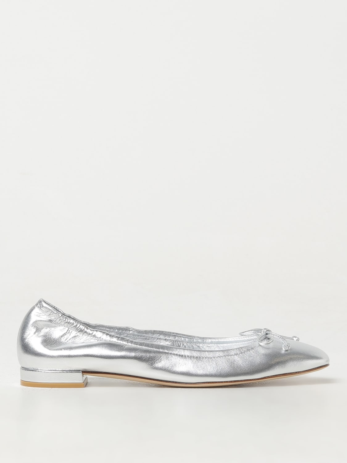 STUART WEITZMAN BALLERINE: Ballerina Stuart Weitzman in nappa laminata , Argento - Img 1