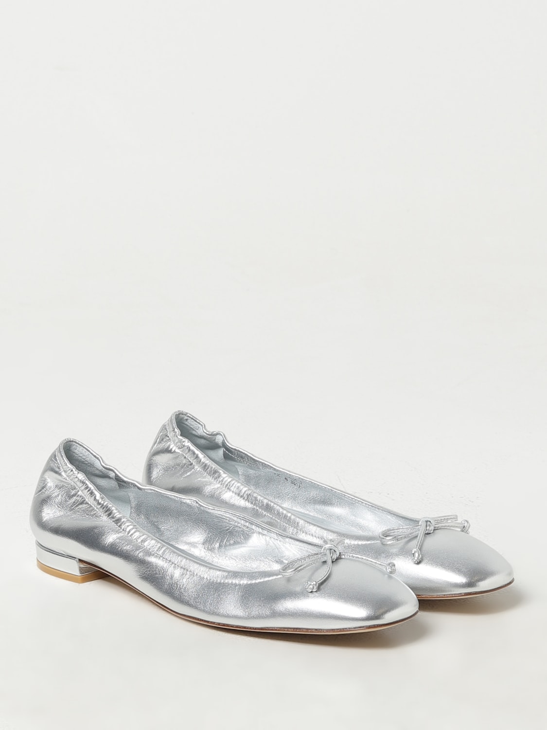 STUART WEITZMAN BALLERINE: Ballerina Stuart Weitzman in nappa laminata , Argento - Img 2