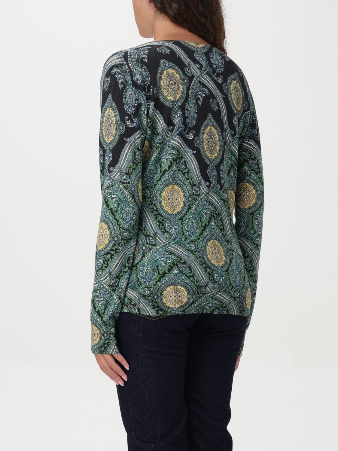 ETRO CARDIGAN: Etro v-neck paisley cardigan, Green - Img 3