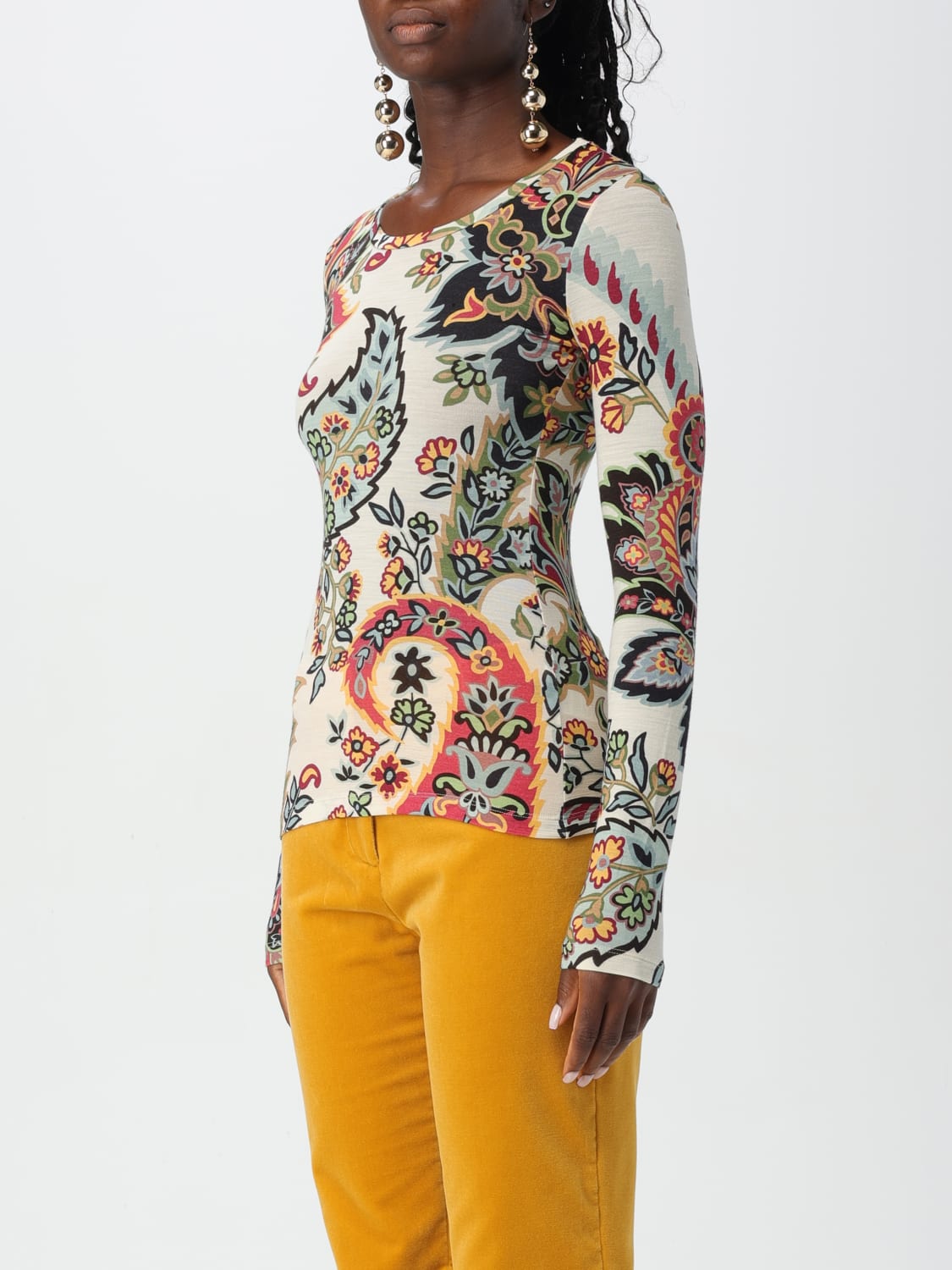 ETRO TOP: Top woman Etro, Yellow Cream - Img 4