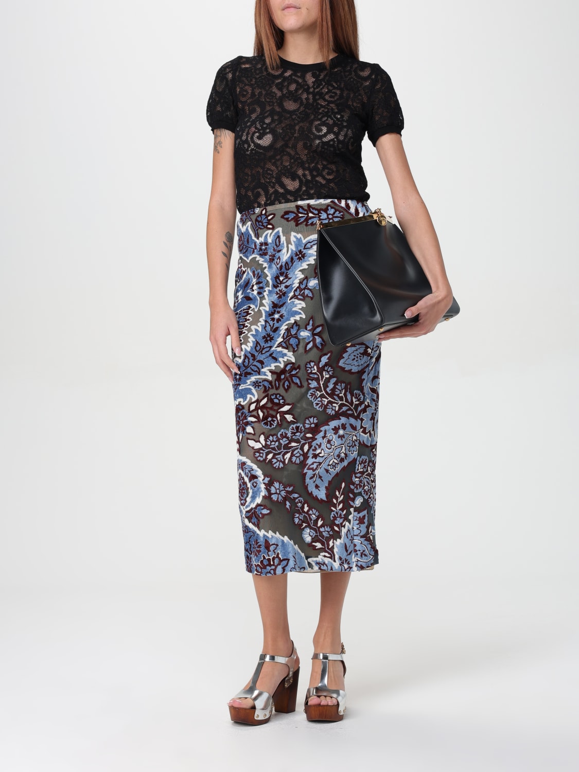 ETRO SKIRT: Skirt woman Etro, Burgundy - Img 2