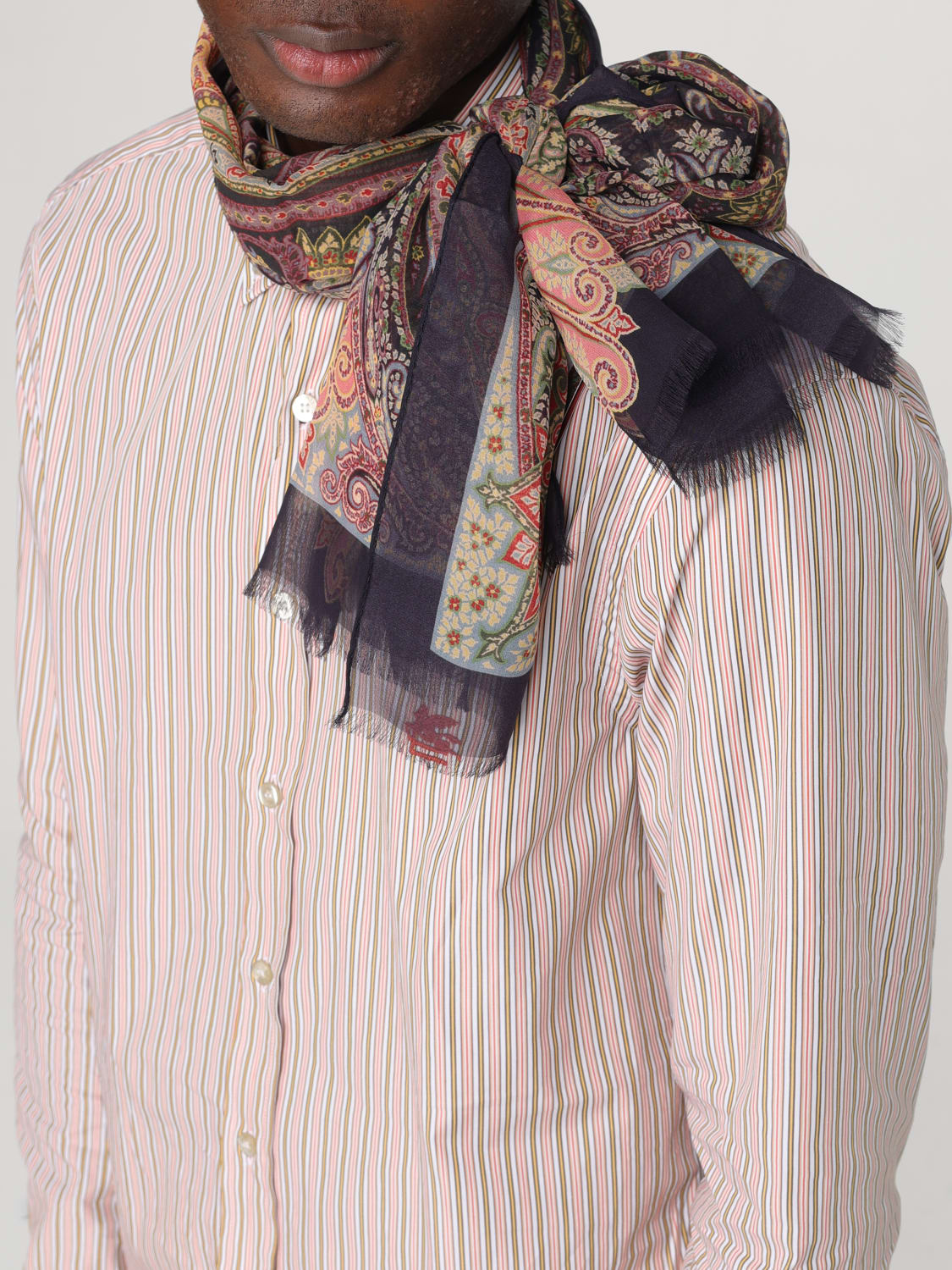 ETRO SCARF: Scarf woman Etro, Blue - Img 4