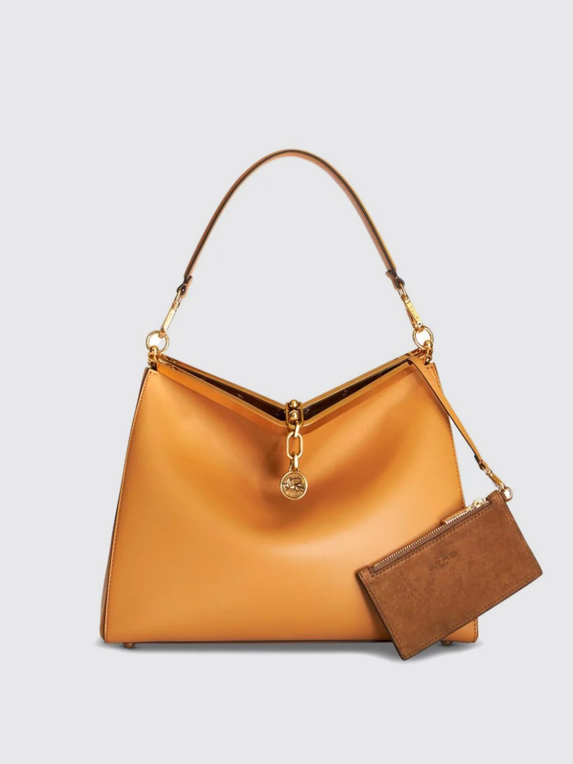 ETRO BORSA A SPALLA: Borsa Vela Etro in pelle , Marrone - Img 4