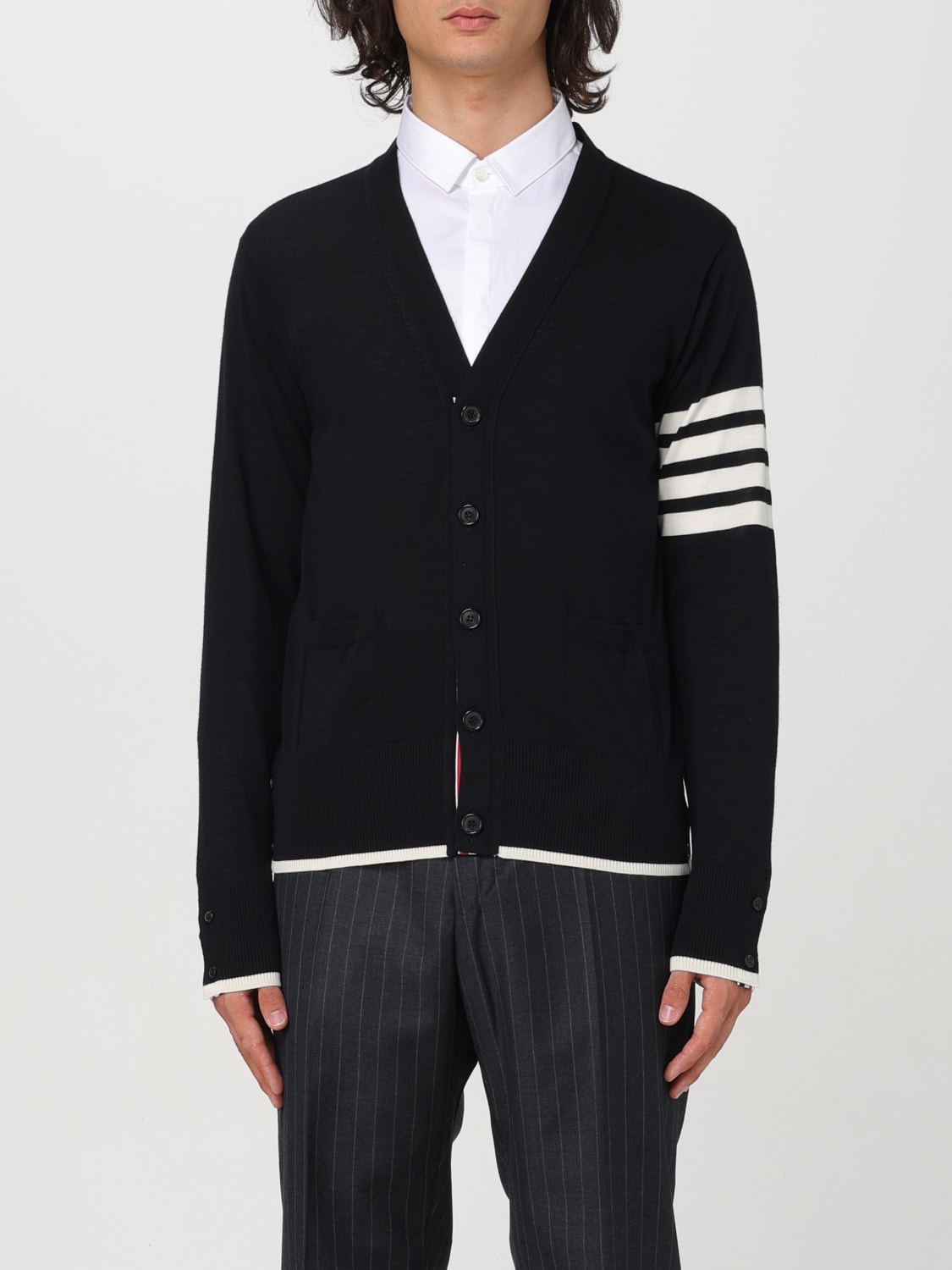 THOM BROWNE CARDIGAN: Pull homme Thom Browne, Noir - Img 1