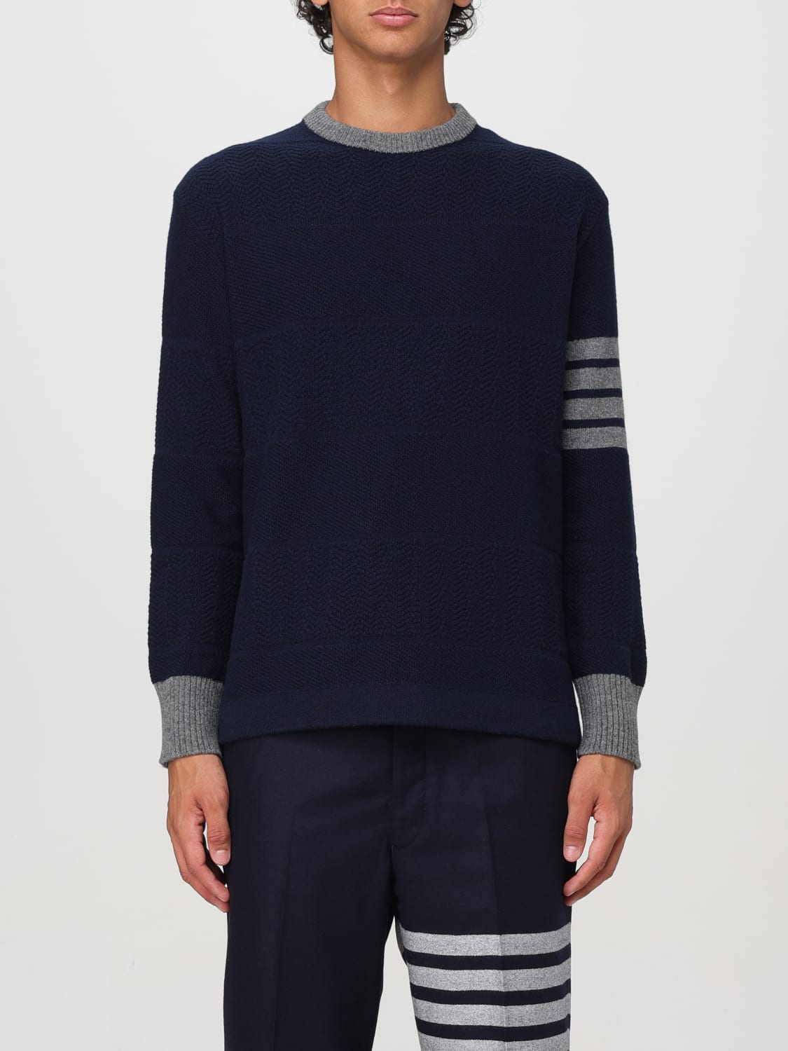 THOM BROWNE PULL: Pull homme Thom Browne, Bleu Marine - Img 1