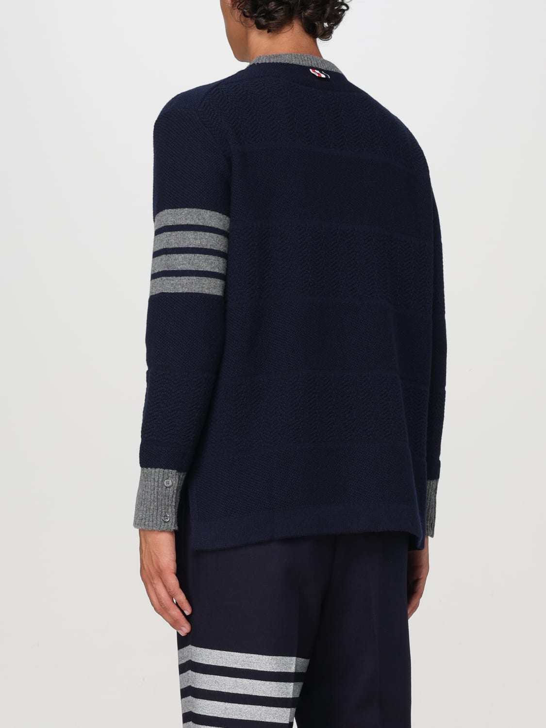 THOM BROWNE PULL: Pull homme Thom Browne, Bleu Marine - Img 3