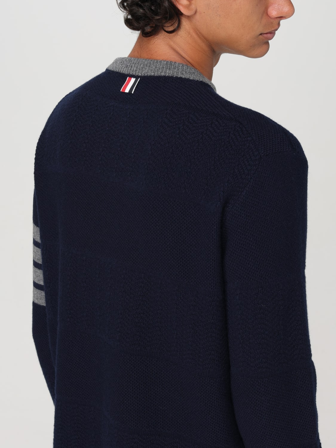 THOM BROWNE PULL: Pull homme Thom Browne, Bleu Marine - Img 5