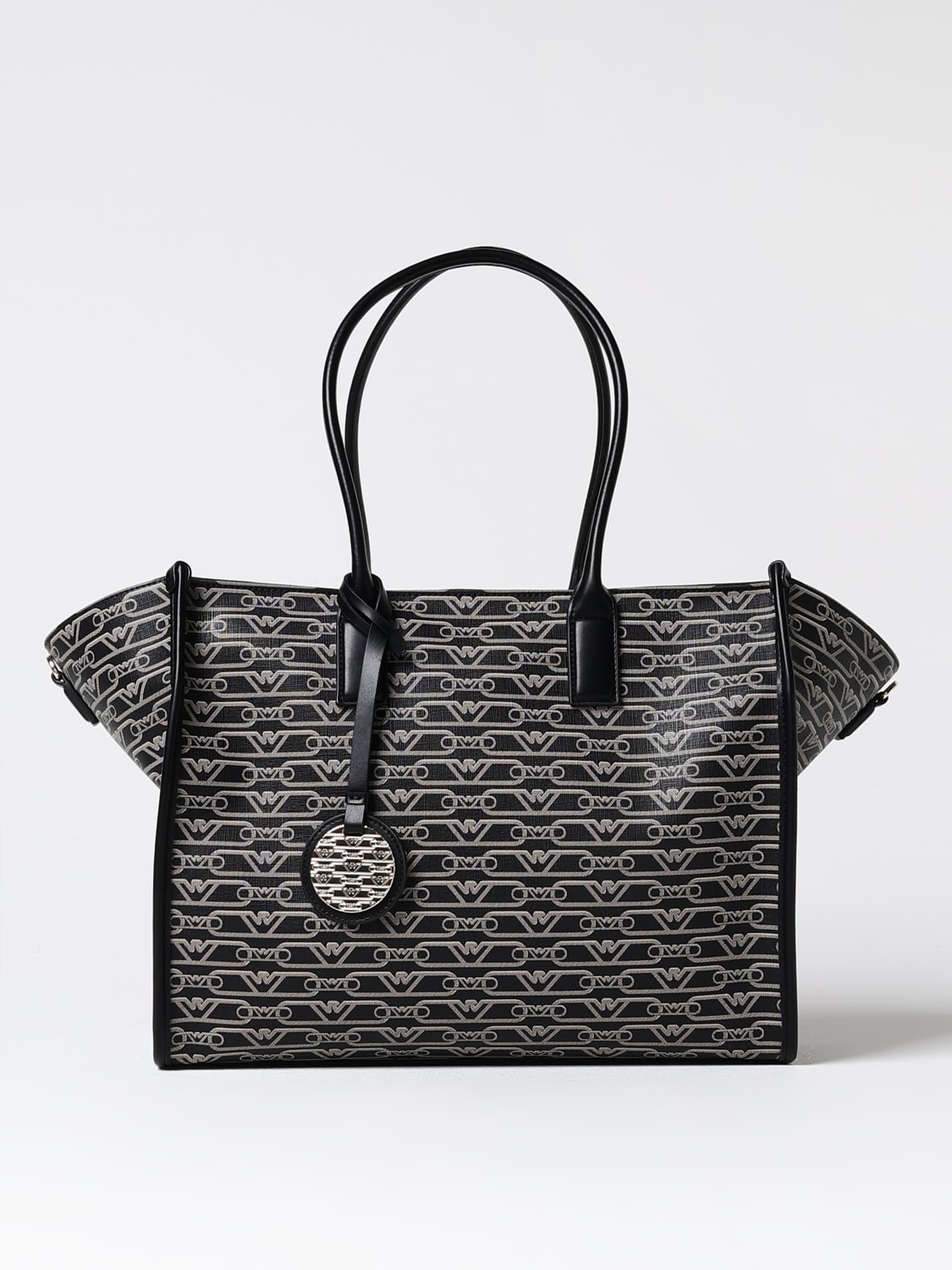 Giglio Borsa Shopper Emporio Armani in tessuto con logo jacquard