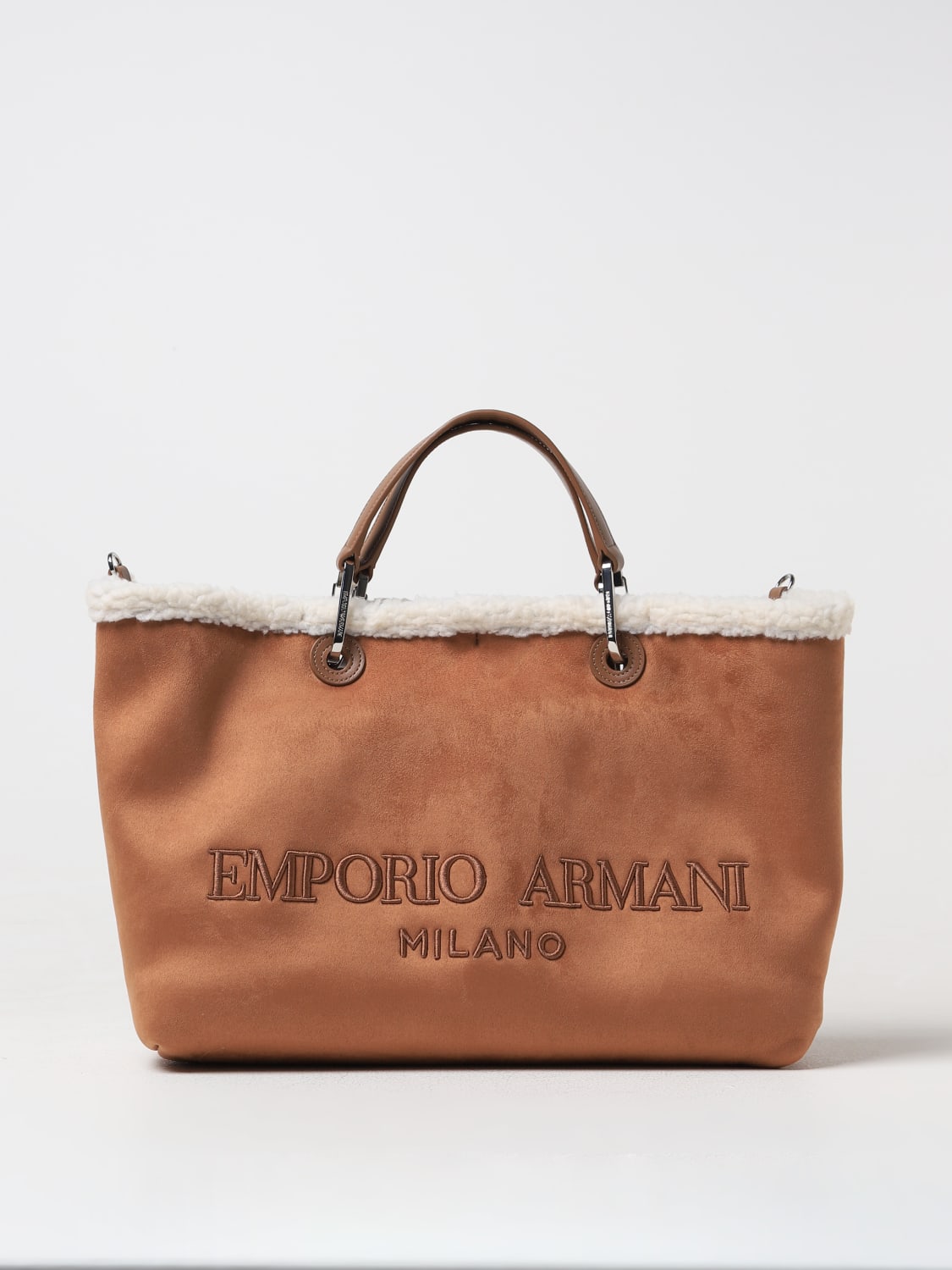 Giglio Borsa Emporio Armani in camoscio sintetico e shearling