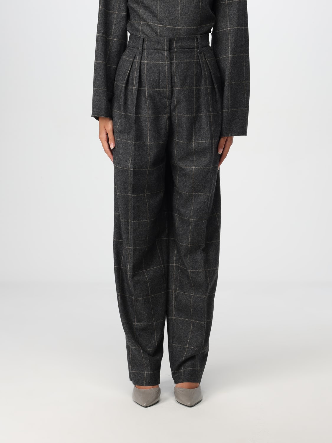 Giglio Pantalone Emporio Armani in misto lana con motivo a quadri
