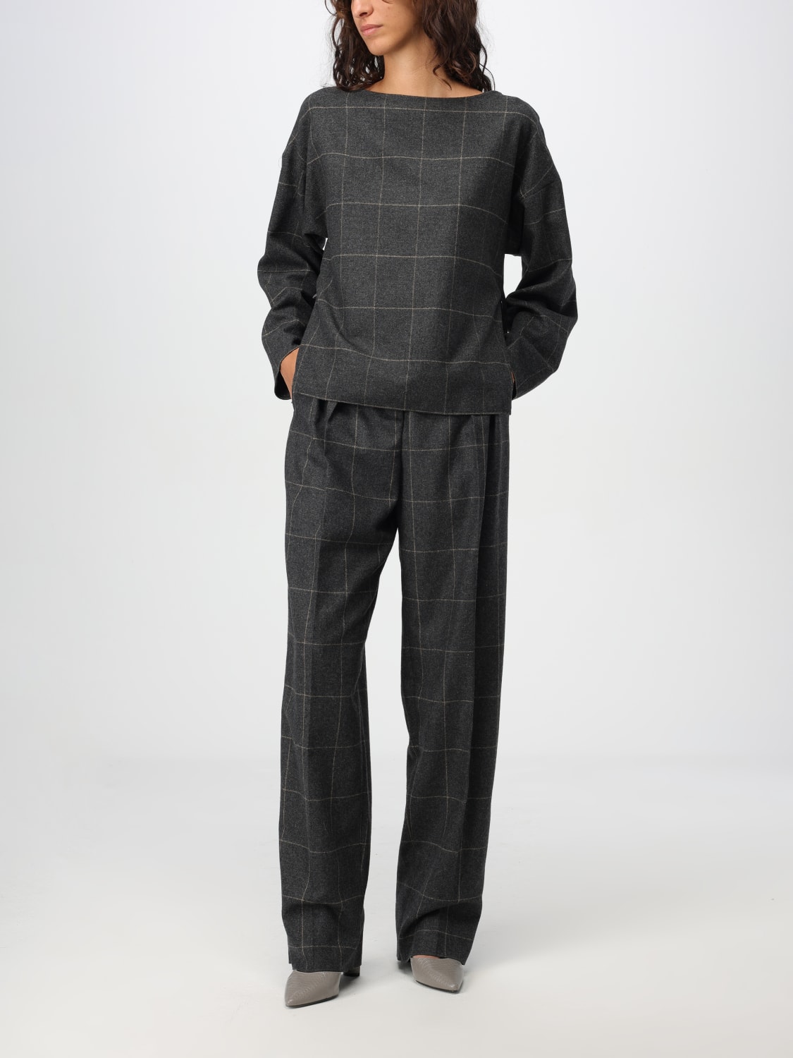 パンツ EMPORIO ARMANI Woman Pants Grey EW000163TE10525 OC001 Emporio Armani Outlet: Pants woman - Grey | Emporio Armani