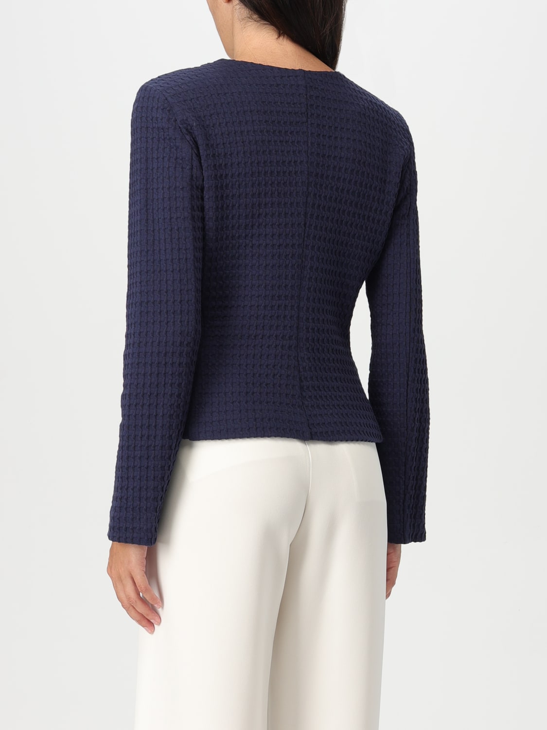 EMPORIO ARMANI 外套: 西服外套 女士 Emporio Armani, 蓝色 - Img 2