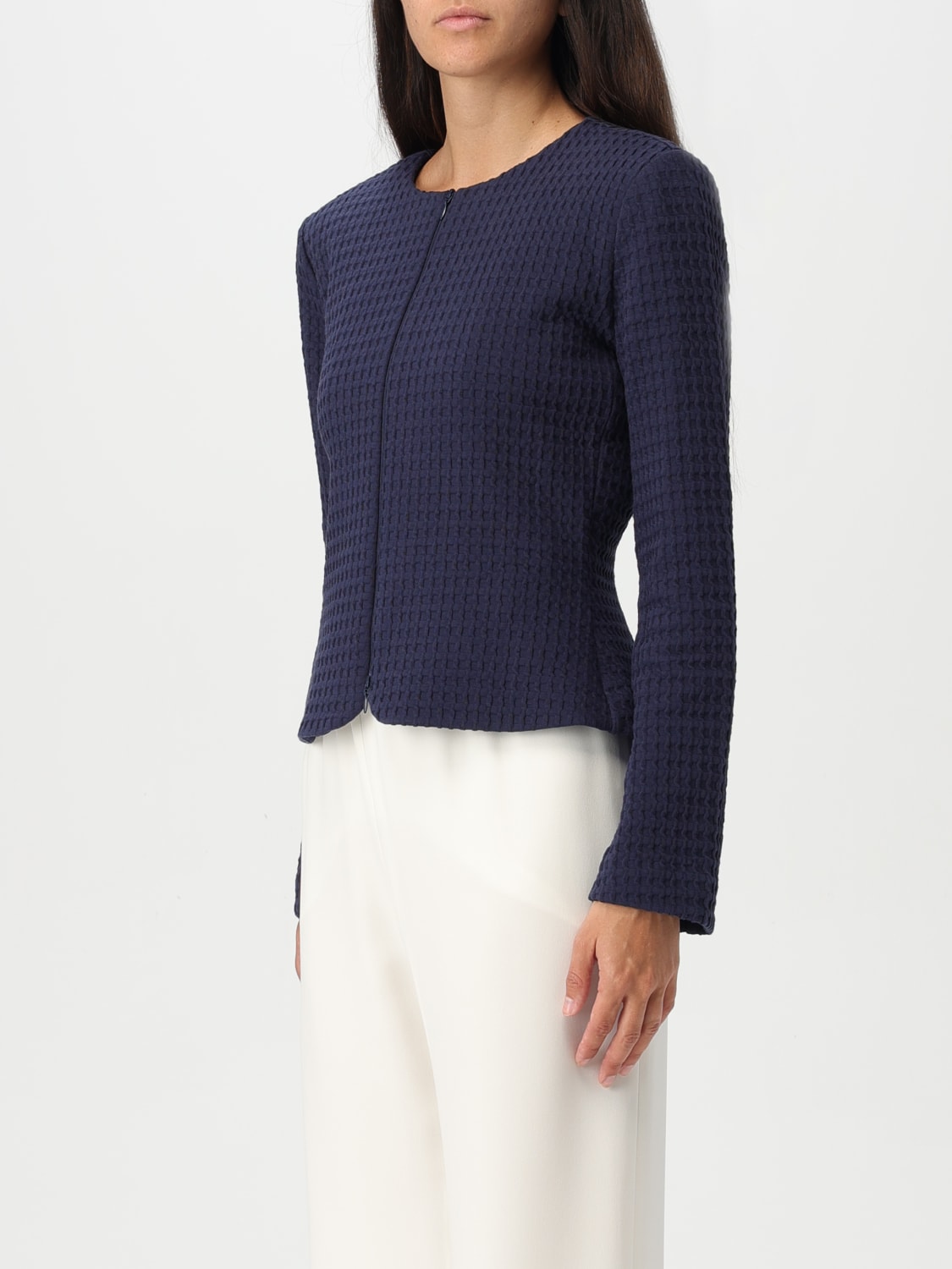 EMPORIO ARMANI 外套: 西服外套 女士 Emporio Armani, 蓝色 - Img 3