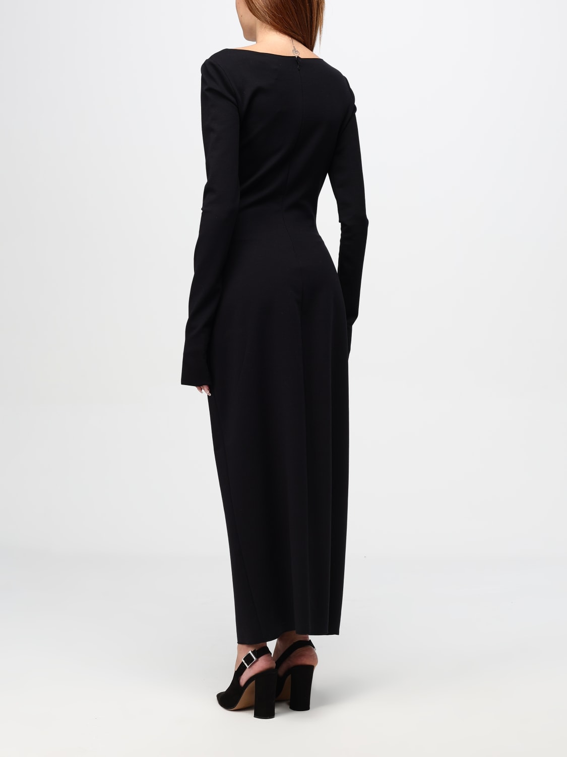 EMPORIO ARMANI ABITO: Abito longuette Emporio Armani in misto lana , Nero - Img 2